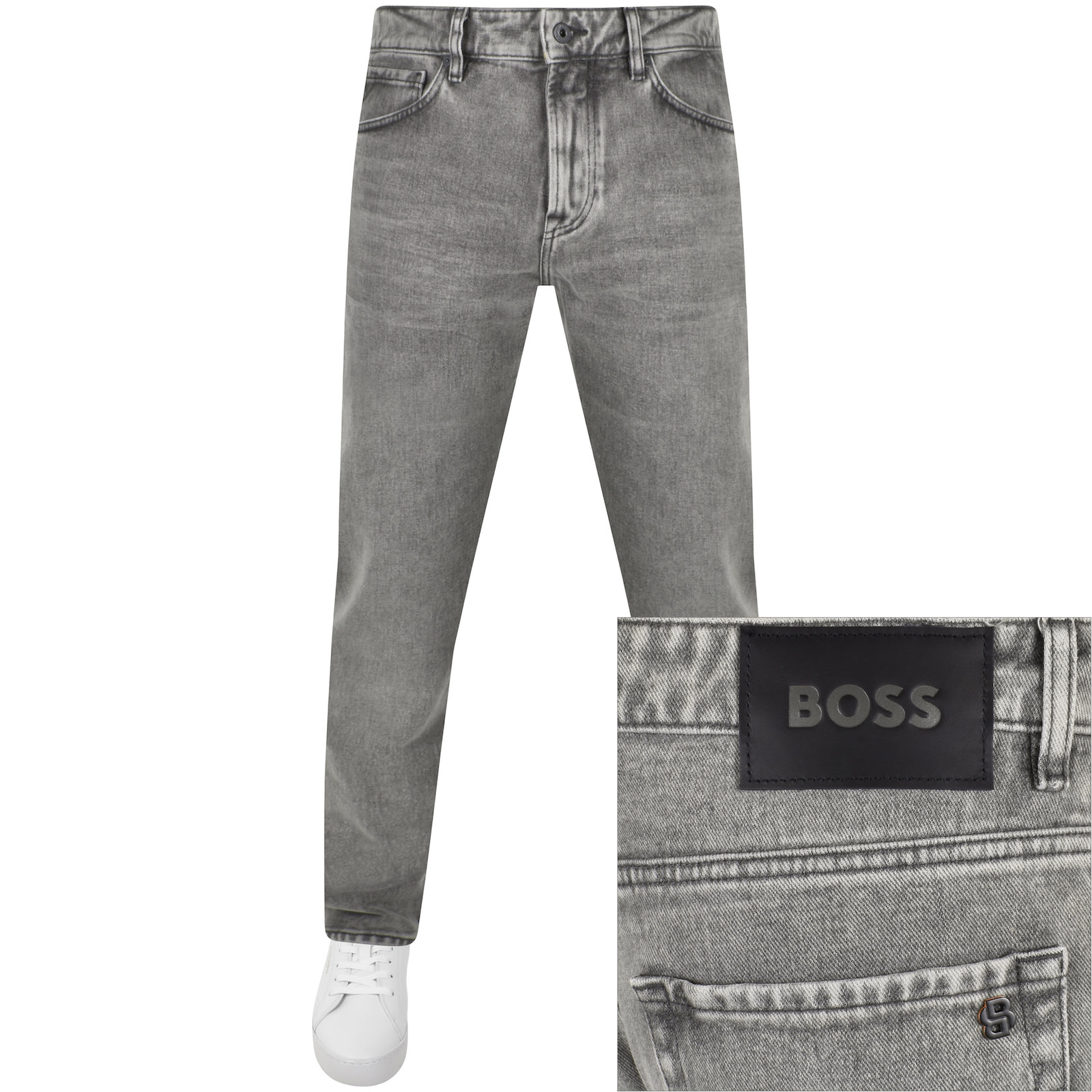 Shop Boss Casual Boss Maine Regular Fit Light Wash Jeans Grey