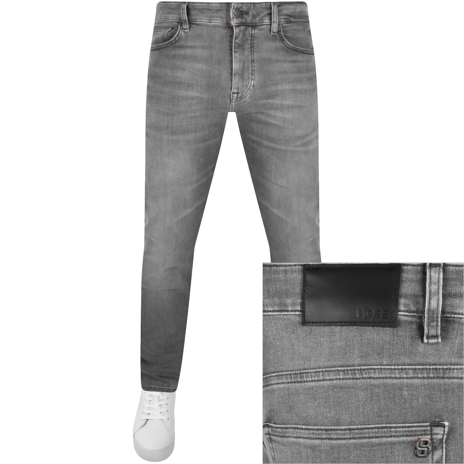 Shop Boss Casual Boss Delaware Slim Fit Mid Wash Jeans Grey