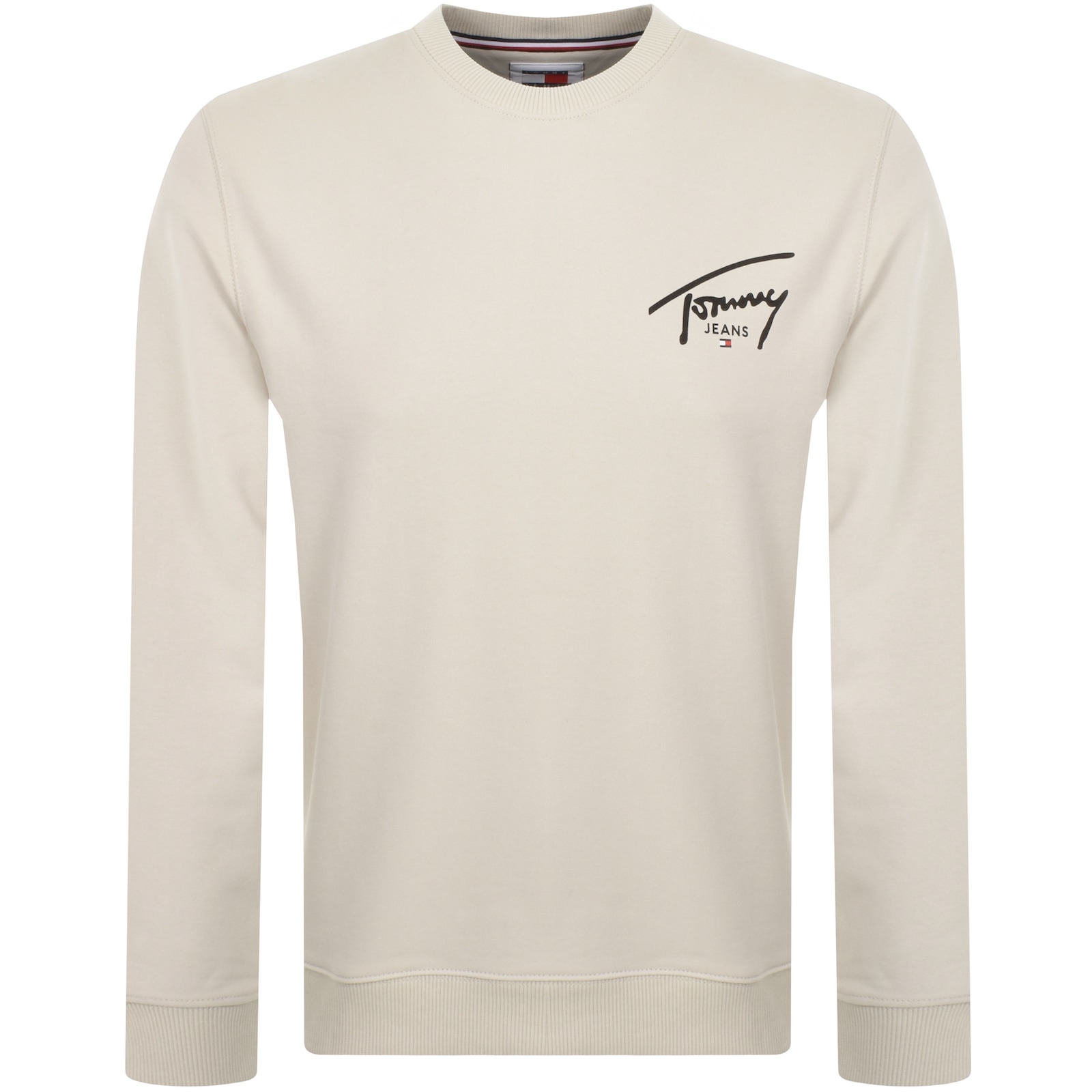 Shop Tommy Jeans Classic Logo Sweatshirt Beige