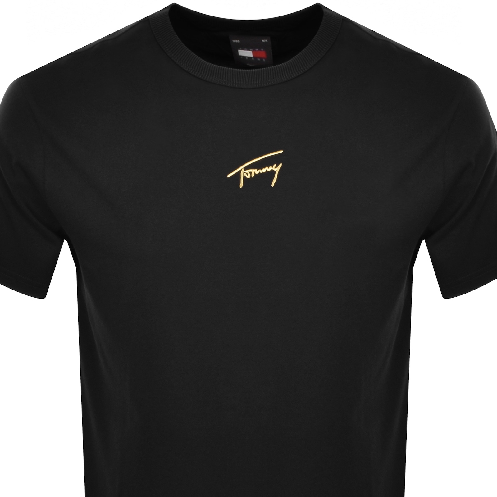 Shop Tommy Jeans Gold Signature T Shirt Black