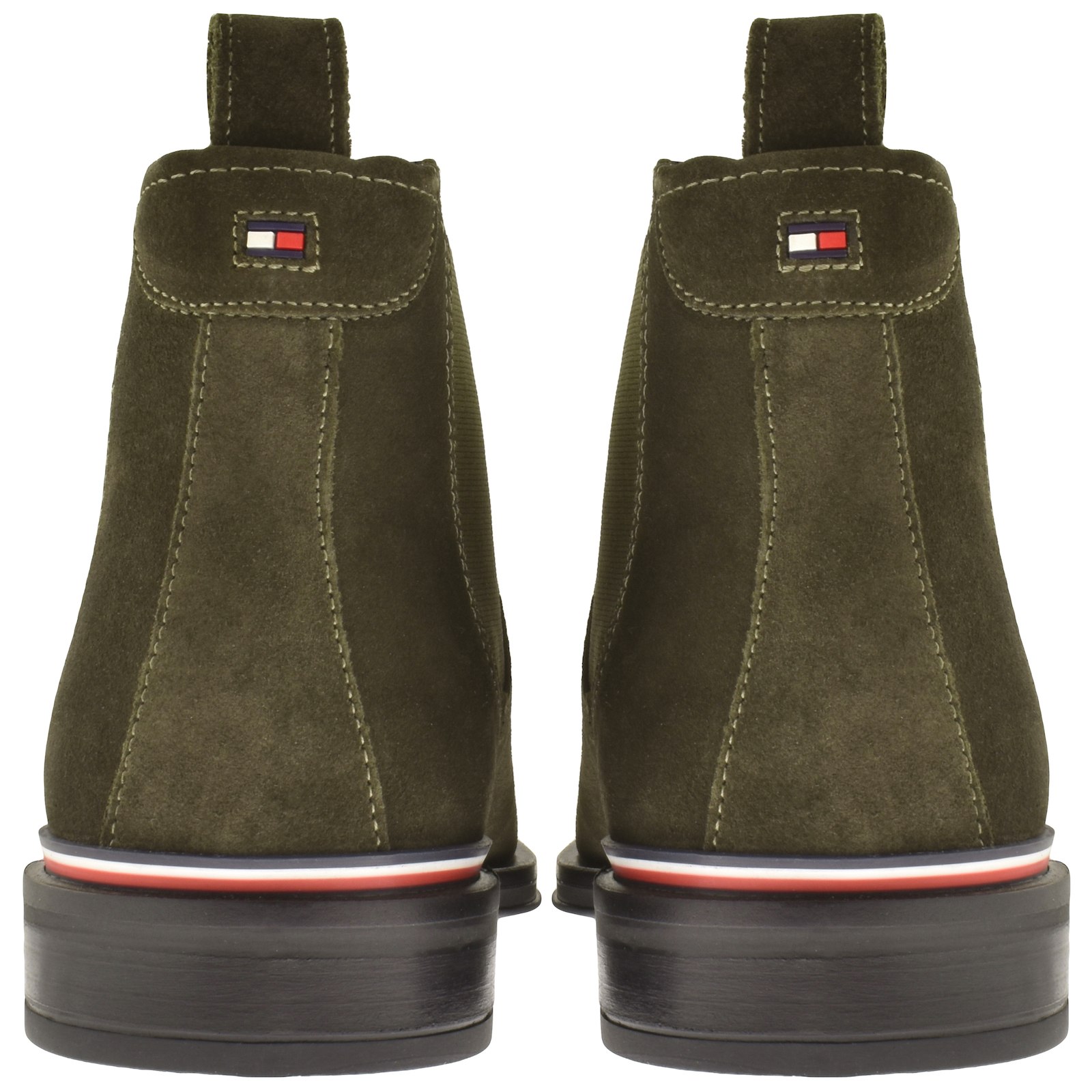 Tommy Hilfiger Suede Chelsea Boots Green In Green