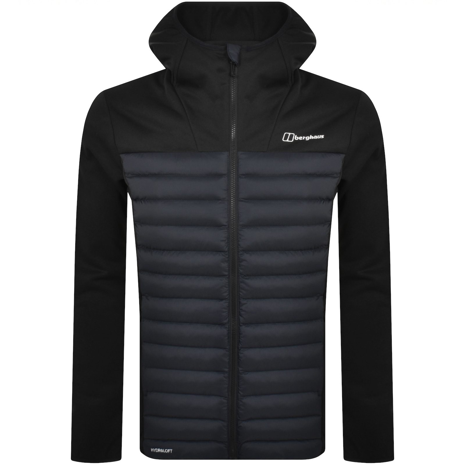 Shop Berghaus Vaskye Hooded Hybrid Jacket Black