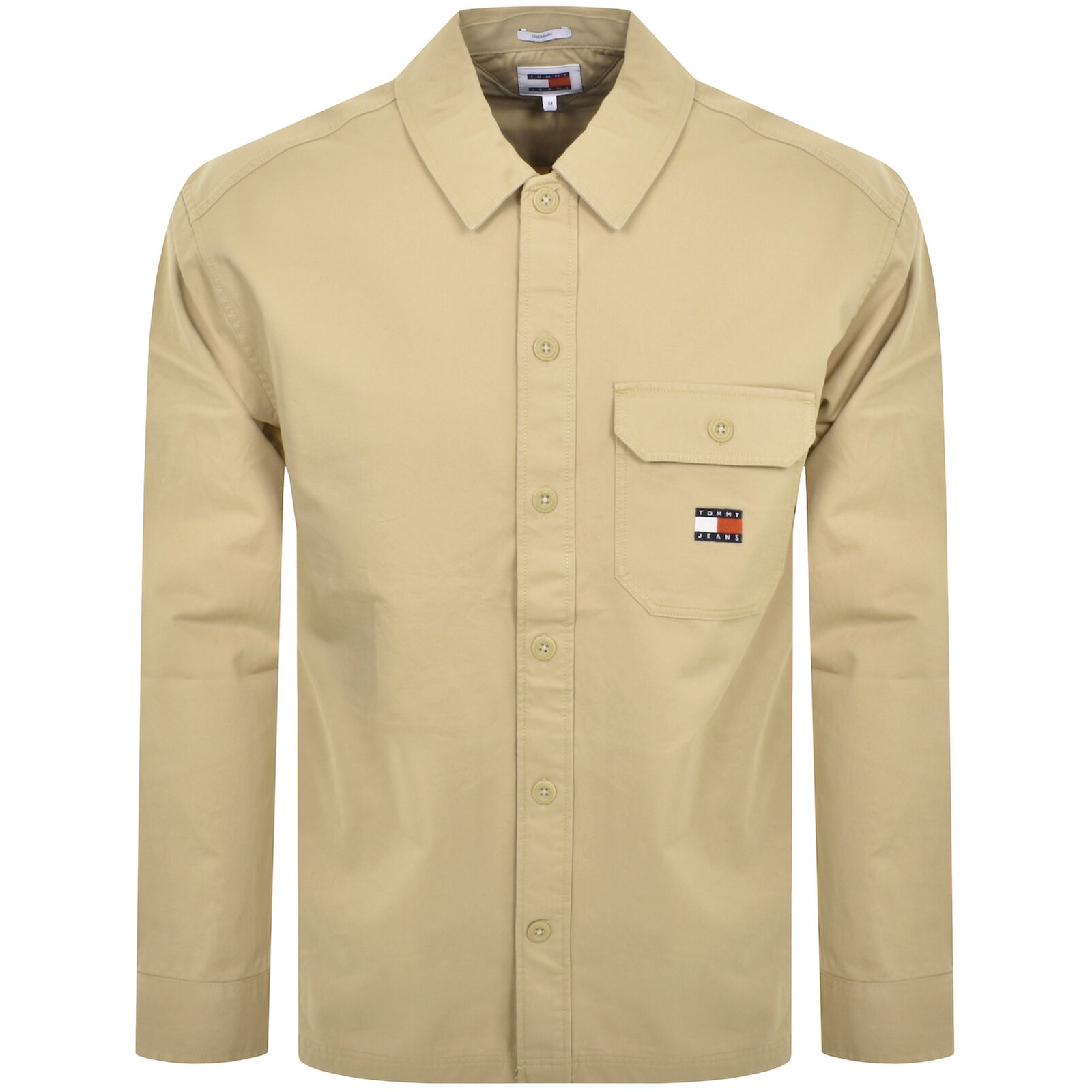 Shop Tommy Jeans Essential Overshirt Beige