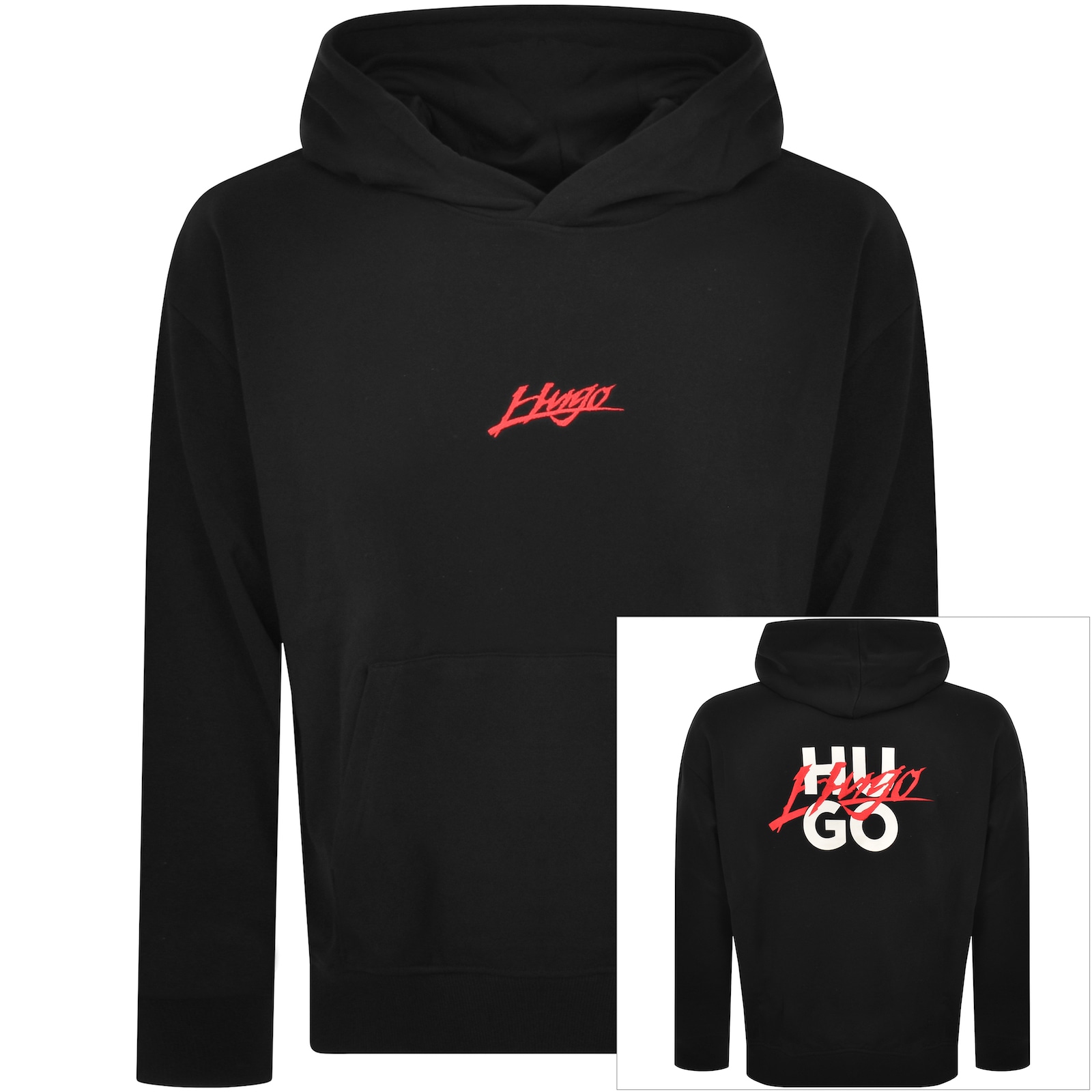 Shop Hugo Diogolong Hoodie Black