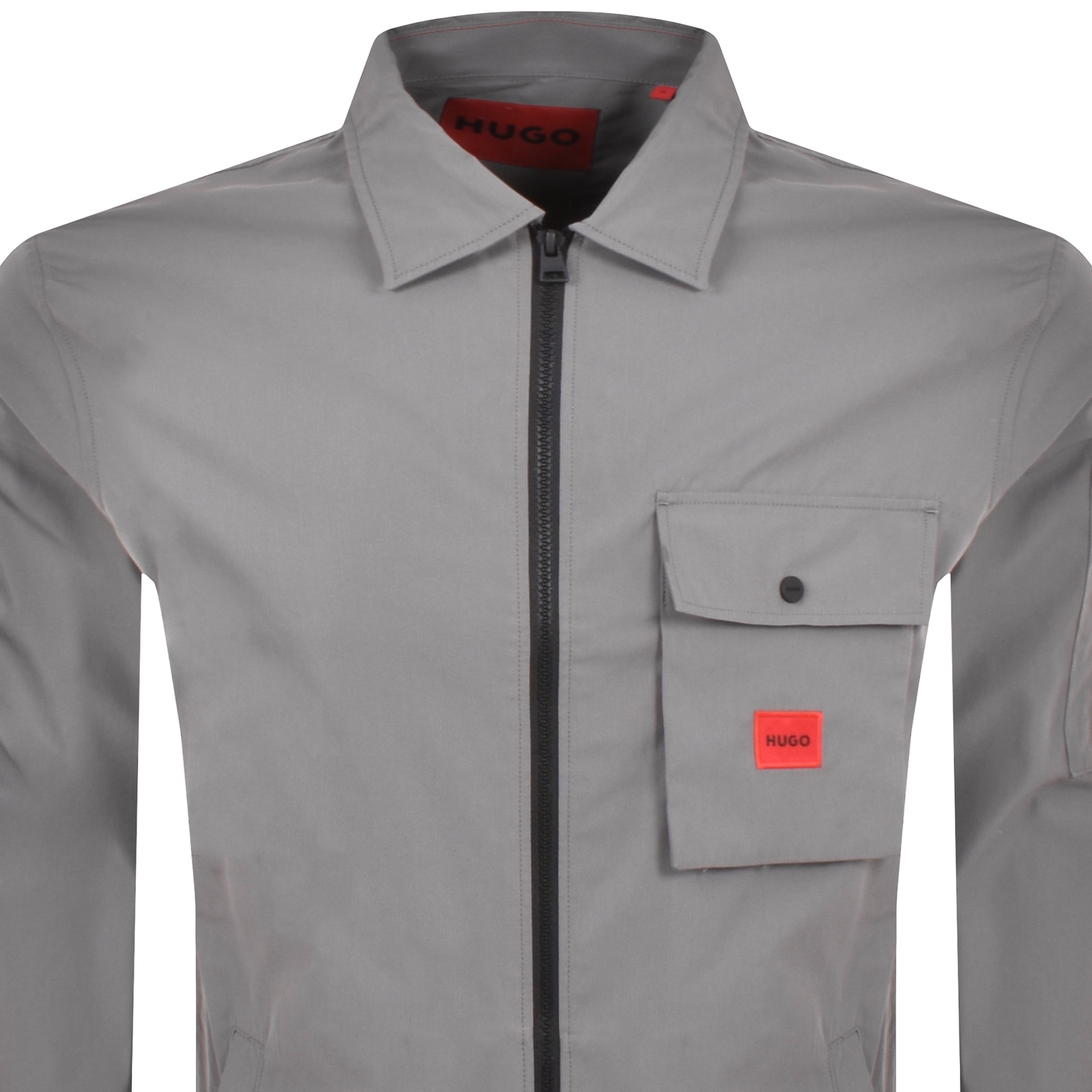 Shop Hugo Emmond Overshirt Jacket Grey