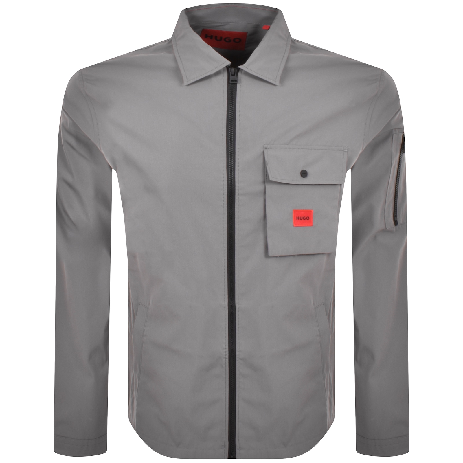 Shop Hugo Emmond Overshirt Jacket Grey