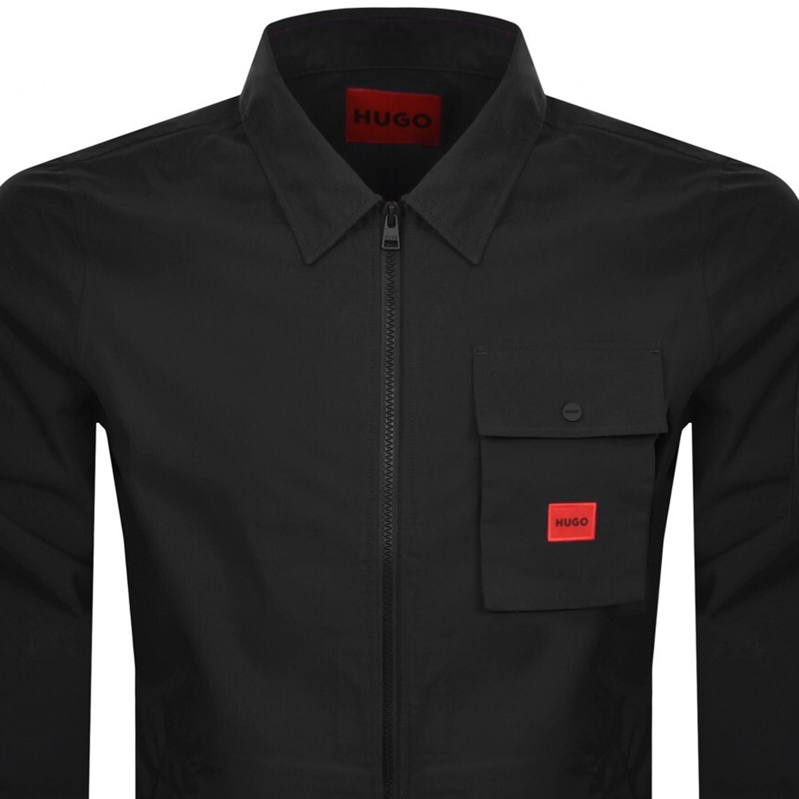 Shop Hugo Emmond Overshirt Jacket Black