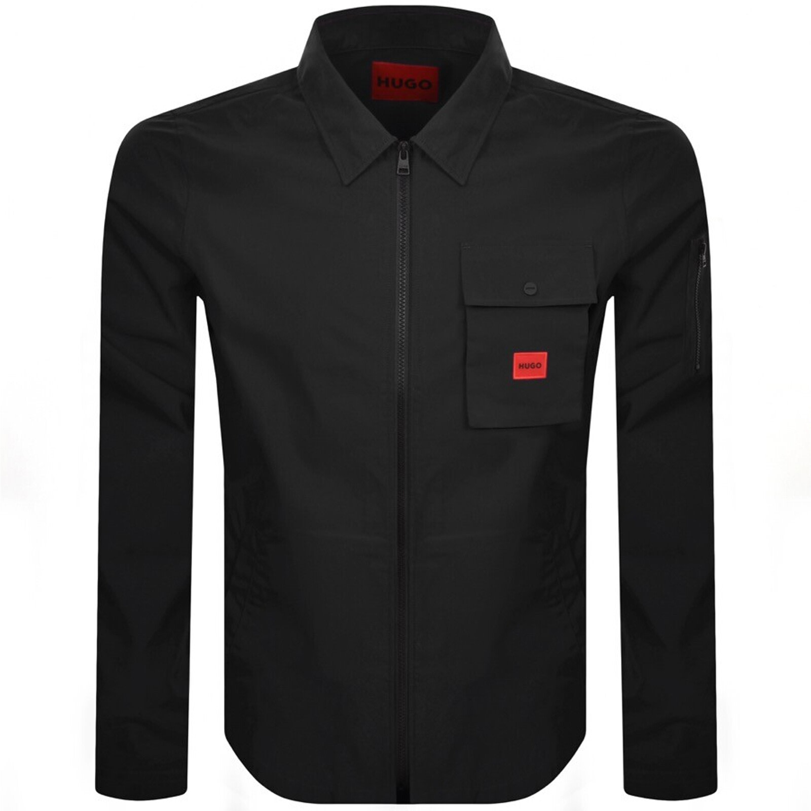 Shop Hugo Emmond Overshirt Jacket Black