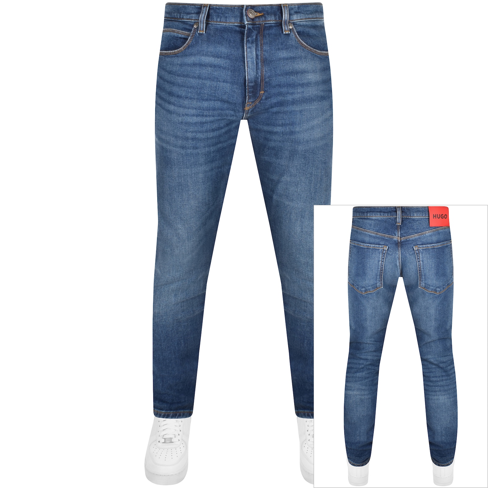 Shop Hugo 734 Extra Slim Jeans Mid Wash Blue