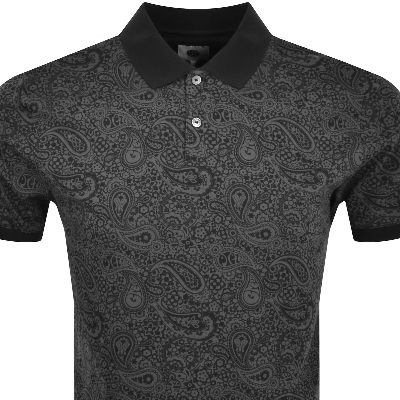 Shop Pretty Green Paisley Polo T Shirt Black