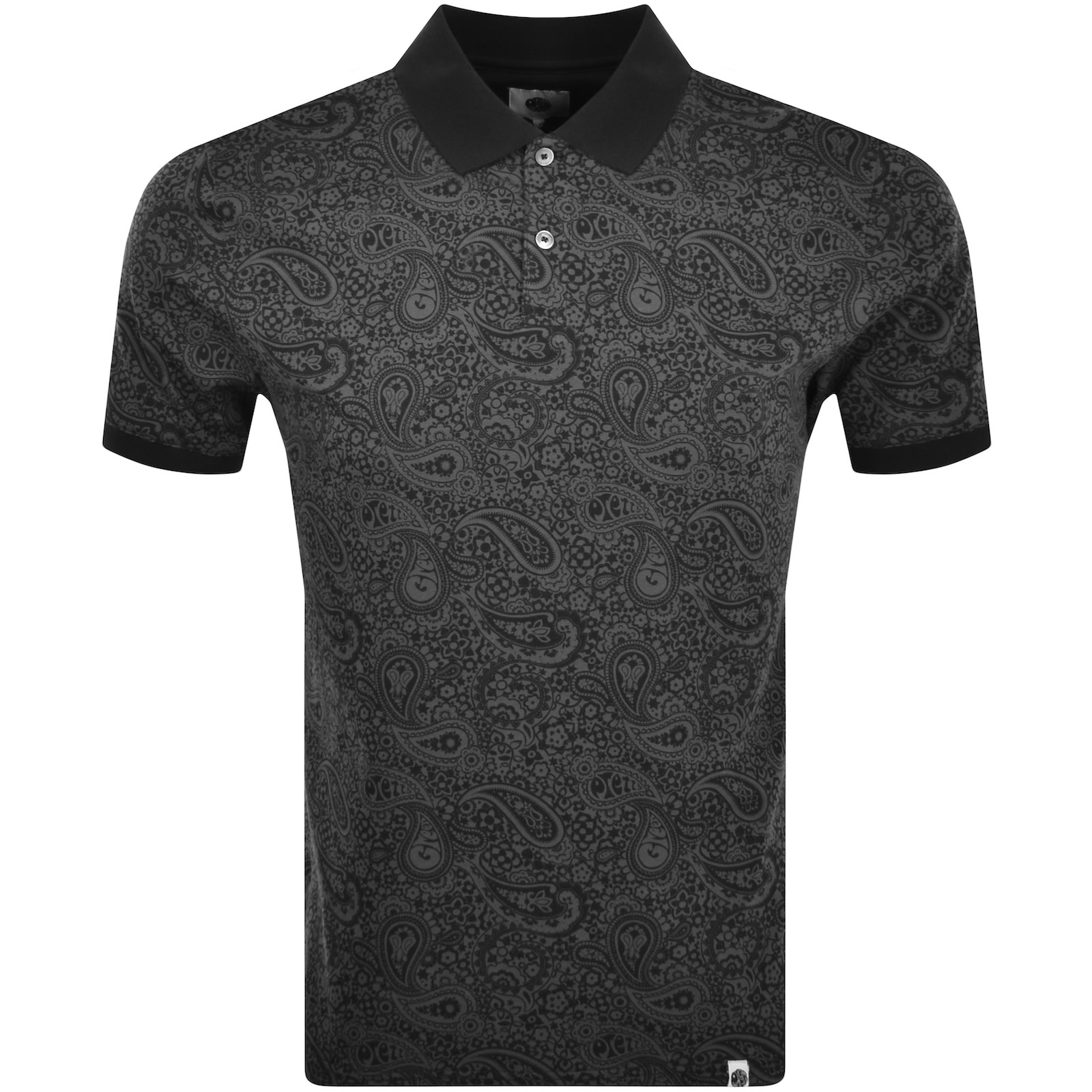 Shop Pretty Green Paisley Polo T Shirt Black