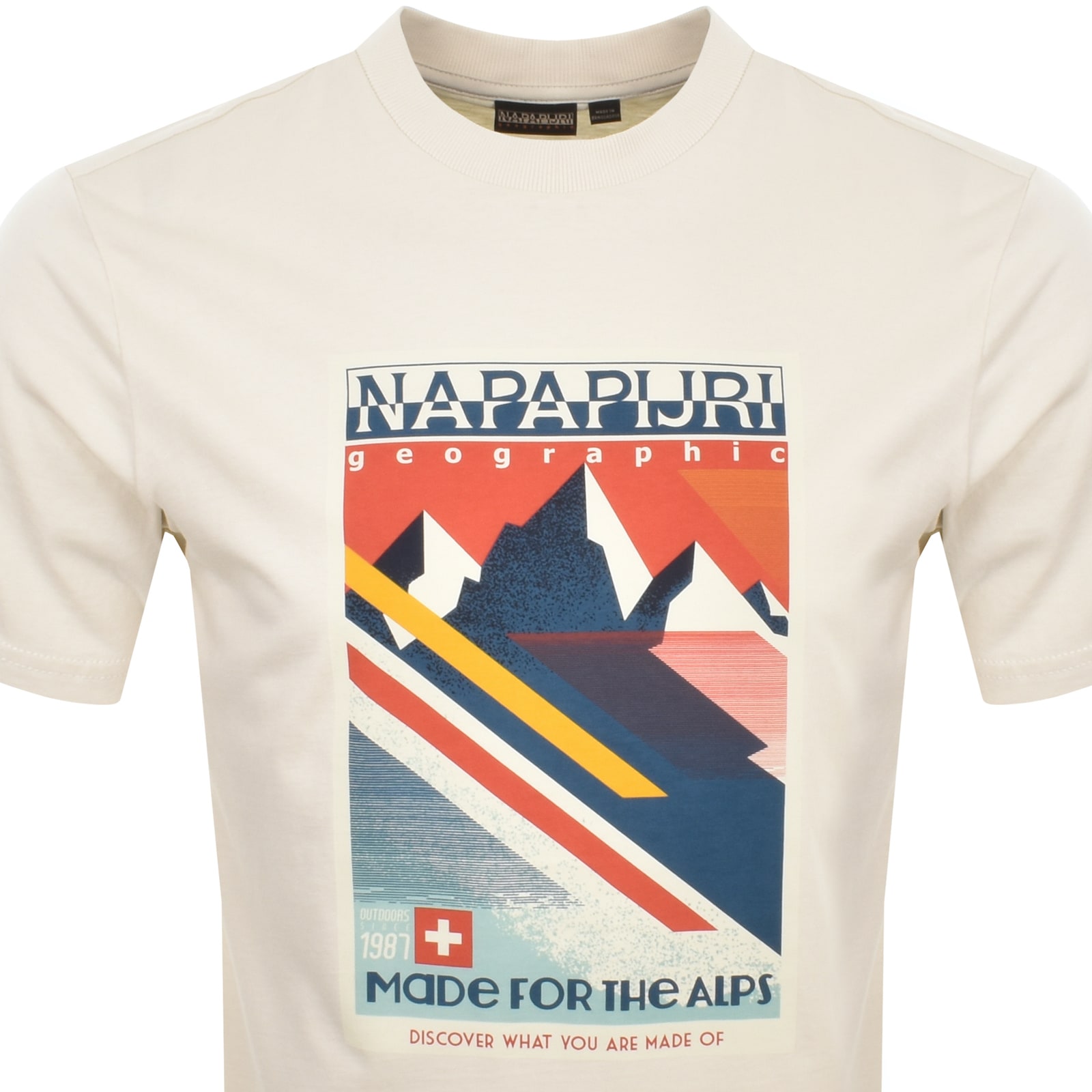 Shop Napapijri S Portalet T Shirt Beige