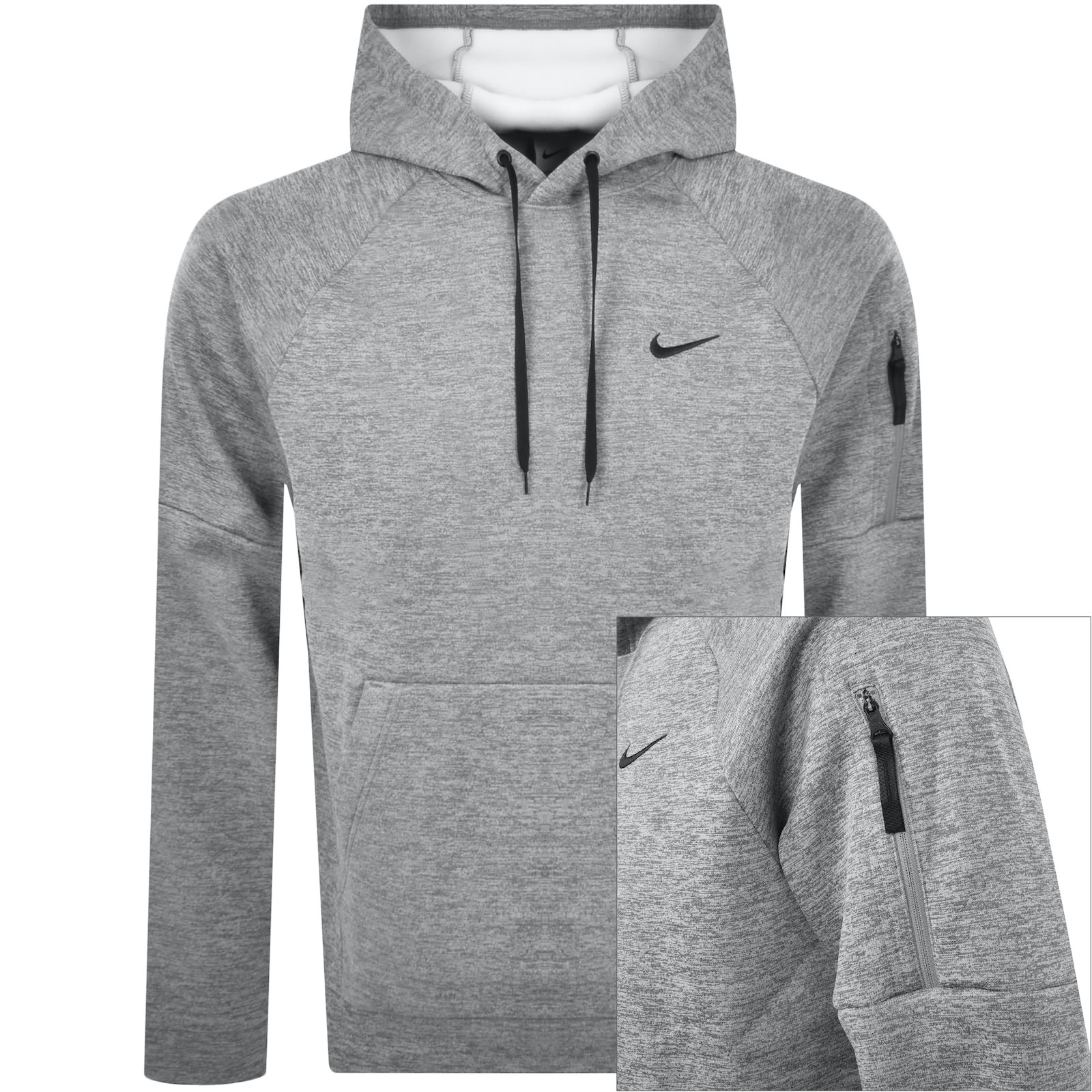 Shop Nike Training Therma Fit Hoodie Grey