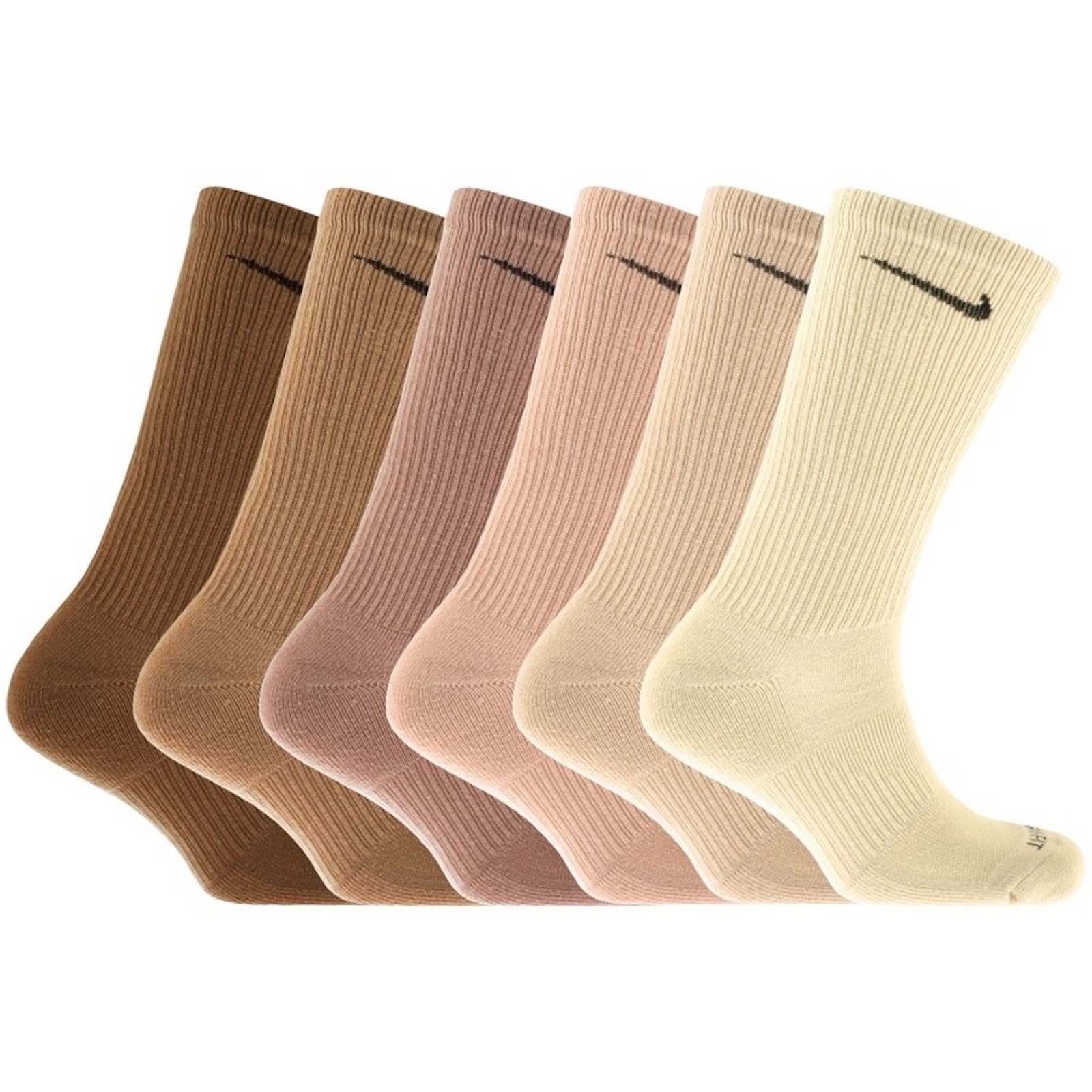 Shop Nike Training 6 Pack Everday Plus Crew Socks In Brown