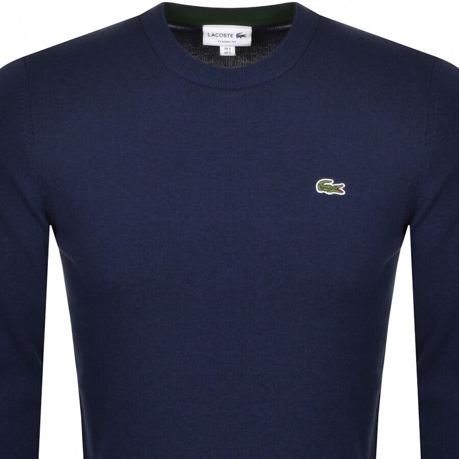 Shop Lacoste Crew Neck Knit Jumper Navy