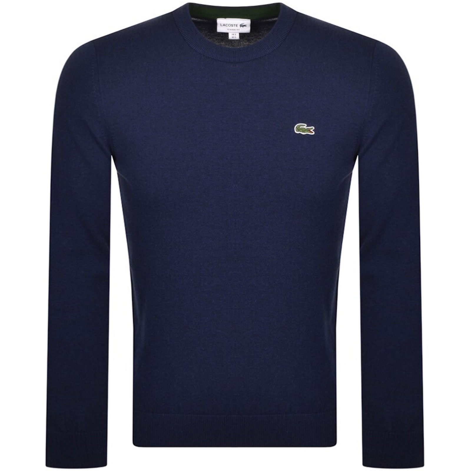 Shop Lacoste Crew Neck Knit Jumper Navy