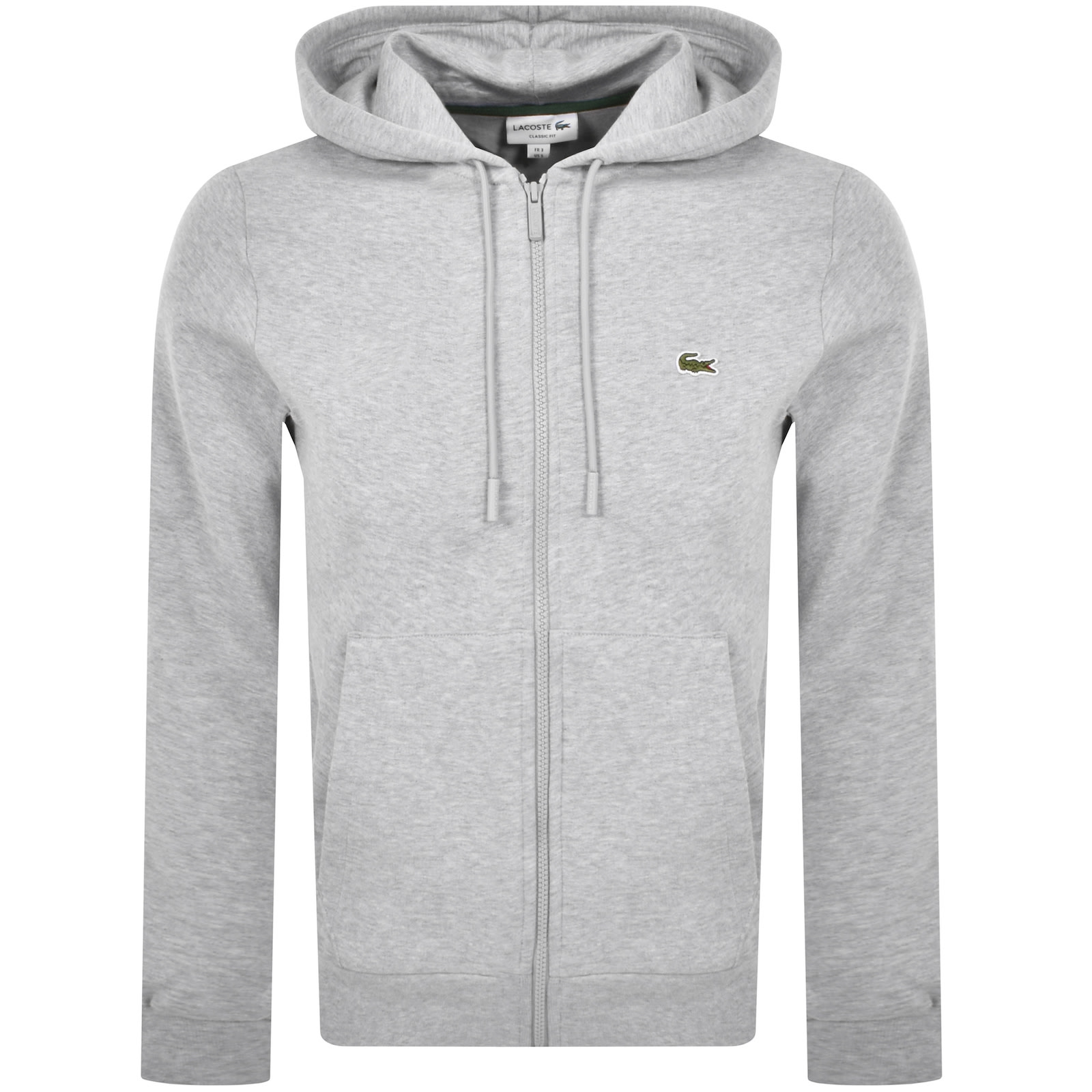 Shop Lacoste Full Zip Hooded Tracksuit Grey