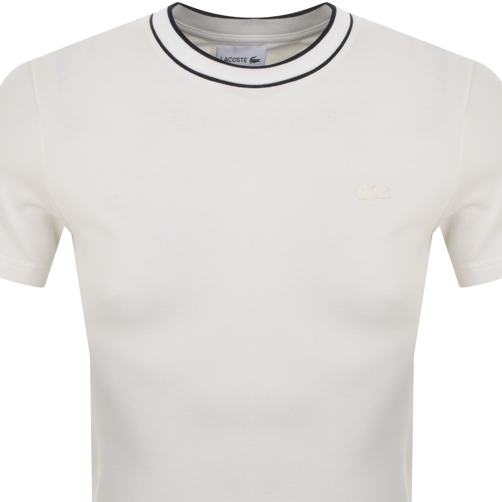 Shop Lacoste Crew Neck Pique T Shirt White