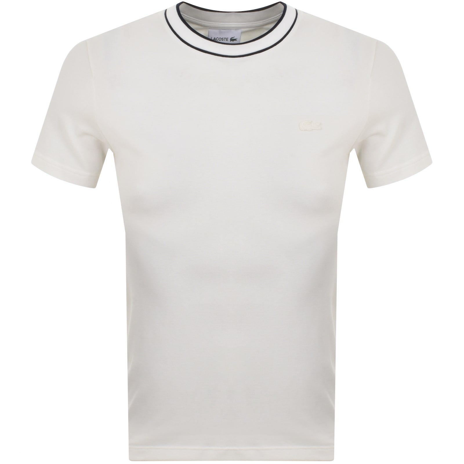 Shop Lacoste Crew Neck Pique T Shirt White