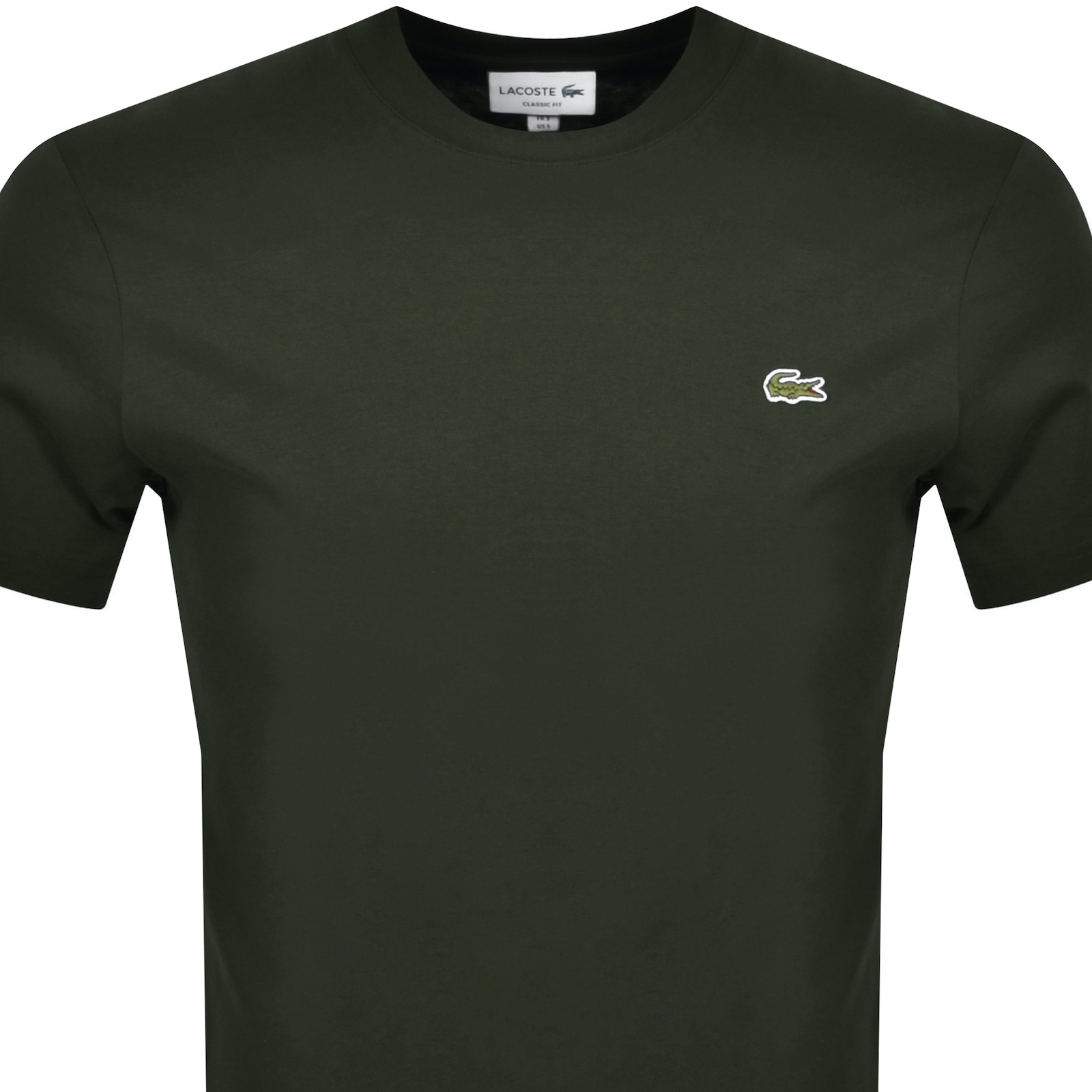 Shop Lacoste Crew Neck T Shirt Green