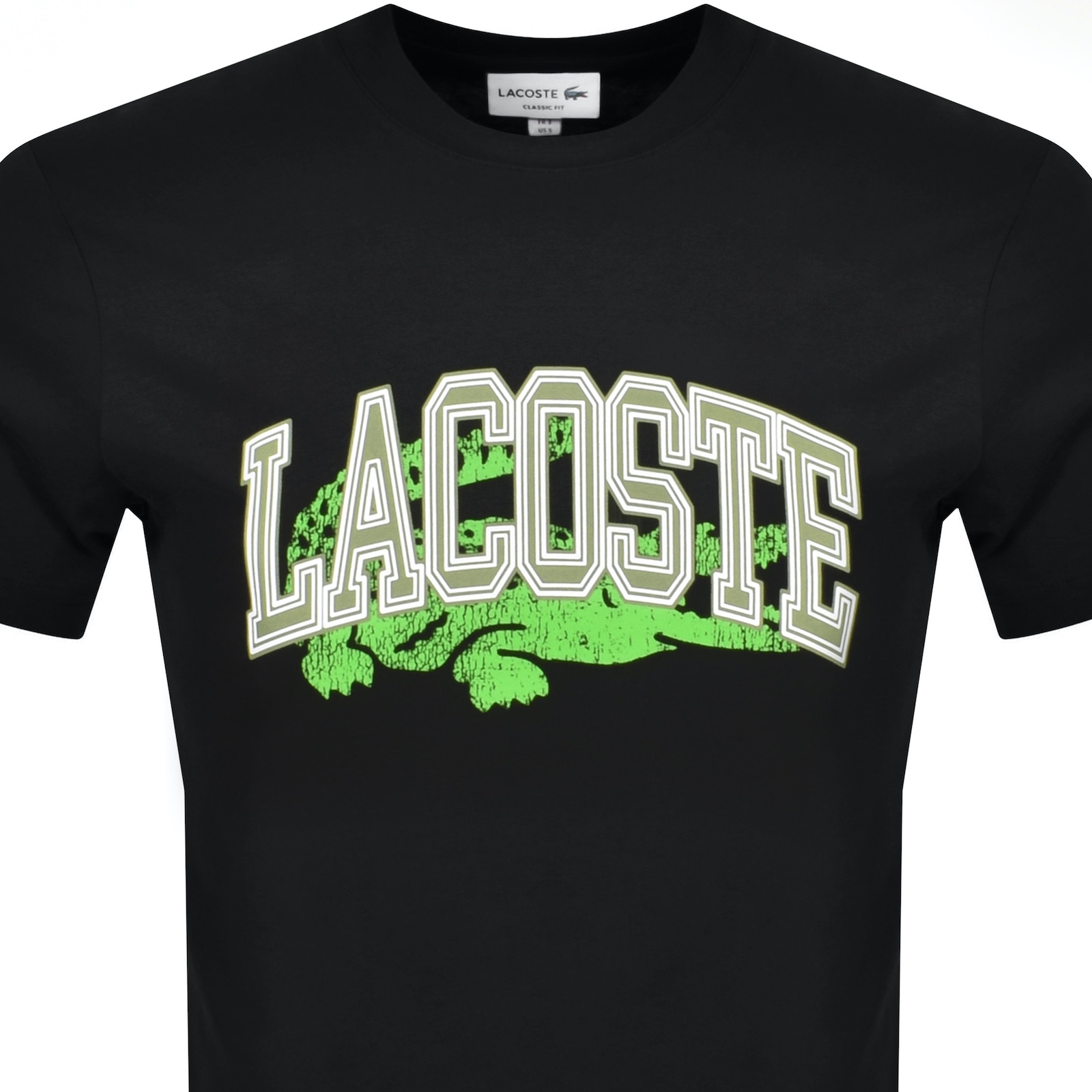 Shop Lacoste Crew Neck Logo T Shirt Black