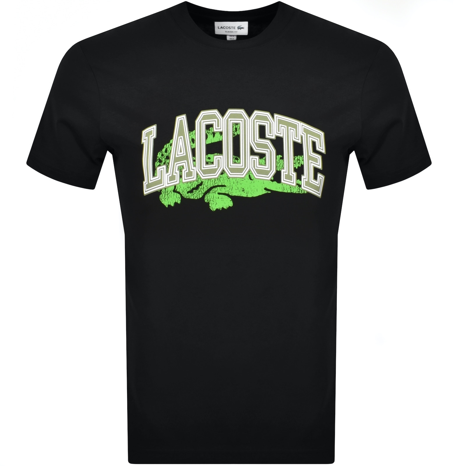 Shop Lacoste Crew Neck Logo T Shirt Black