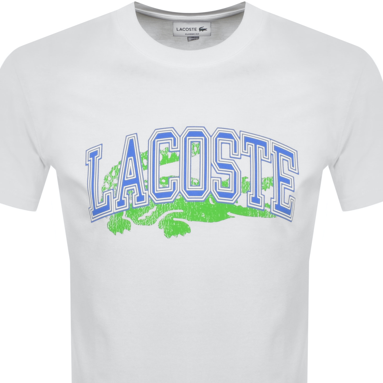 Shop Lacoste Crew Neck Logo T Shirt White