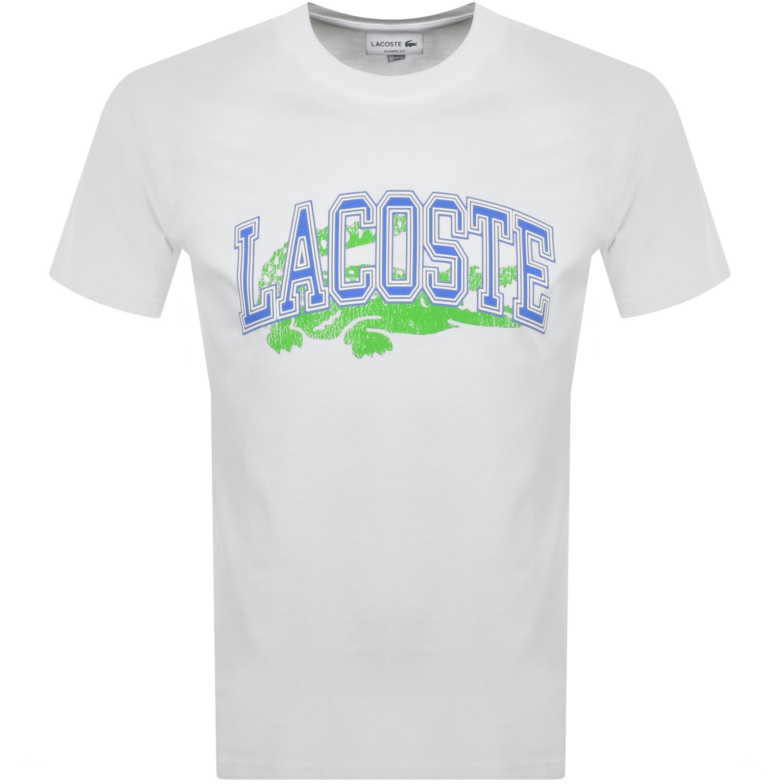 Shop Lacoste Crew Neck Logo T Shirt White