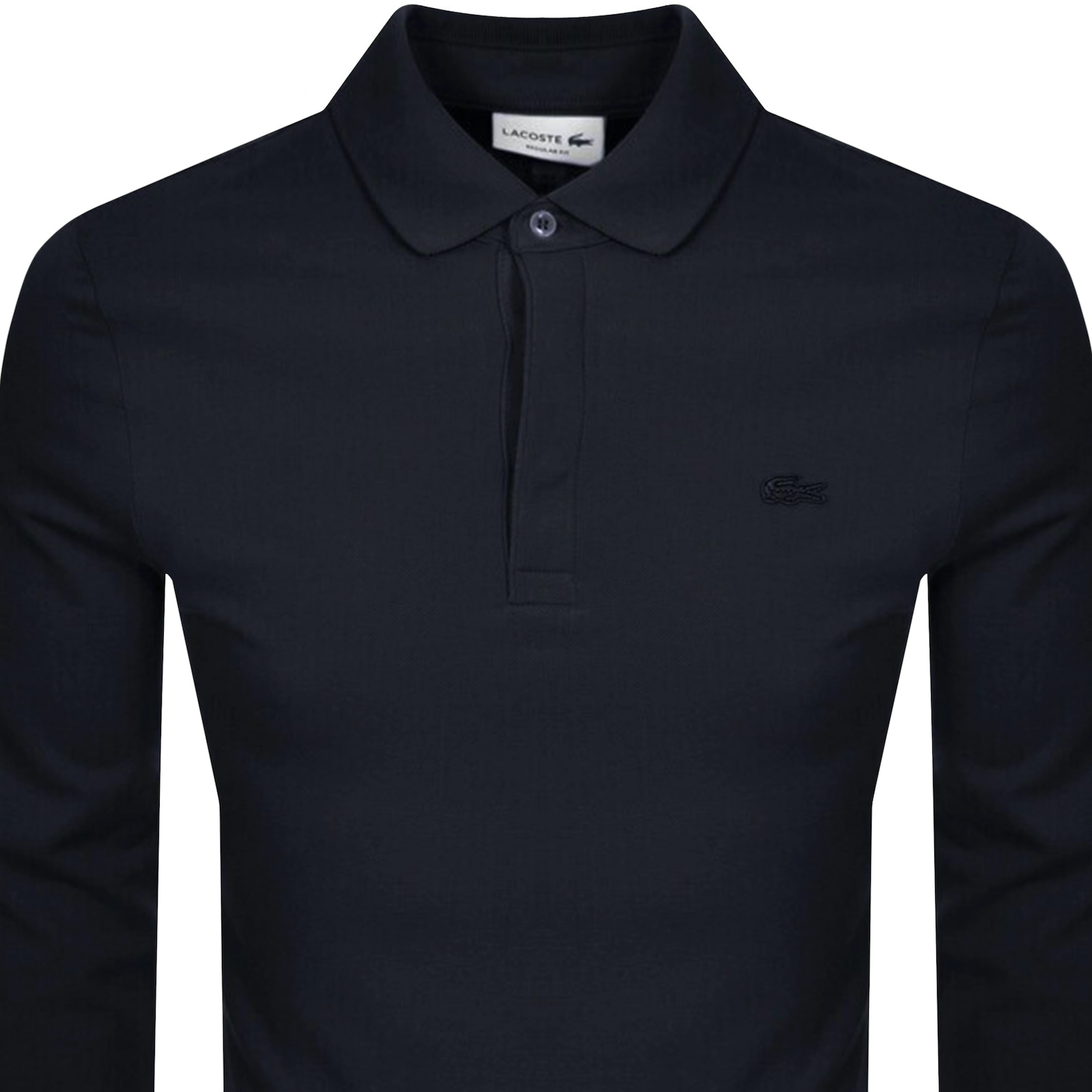 Shop Lacoste Long Sleeved Polo T Shirt Navy