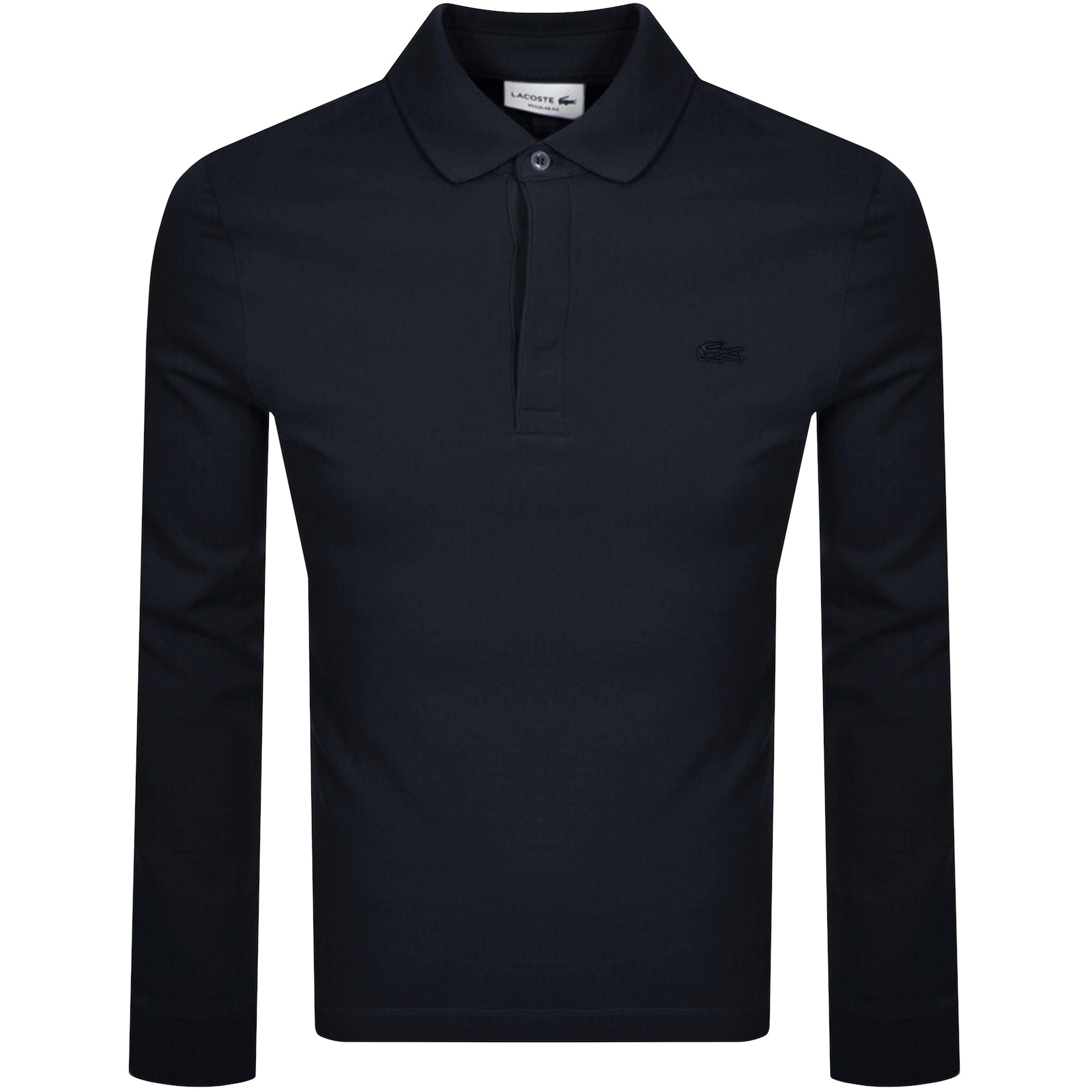 Shop Lacoste Long Sleeved Polo T Shirt Navy