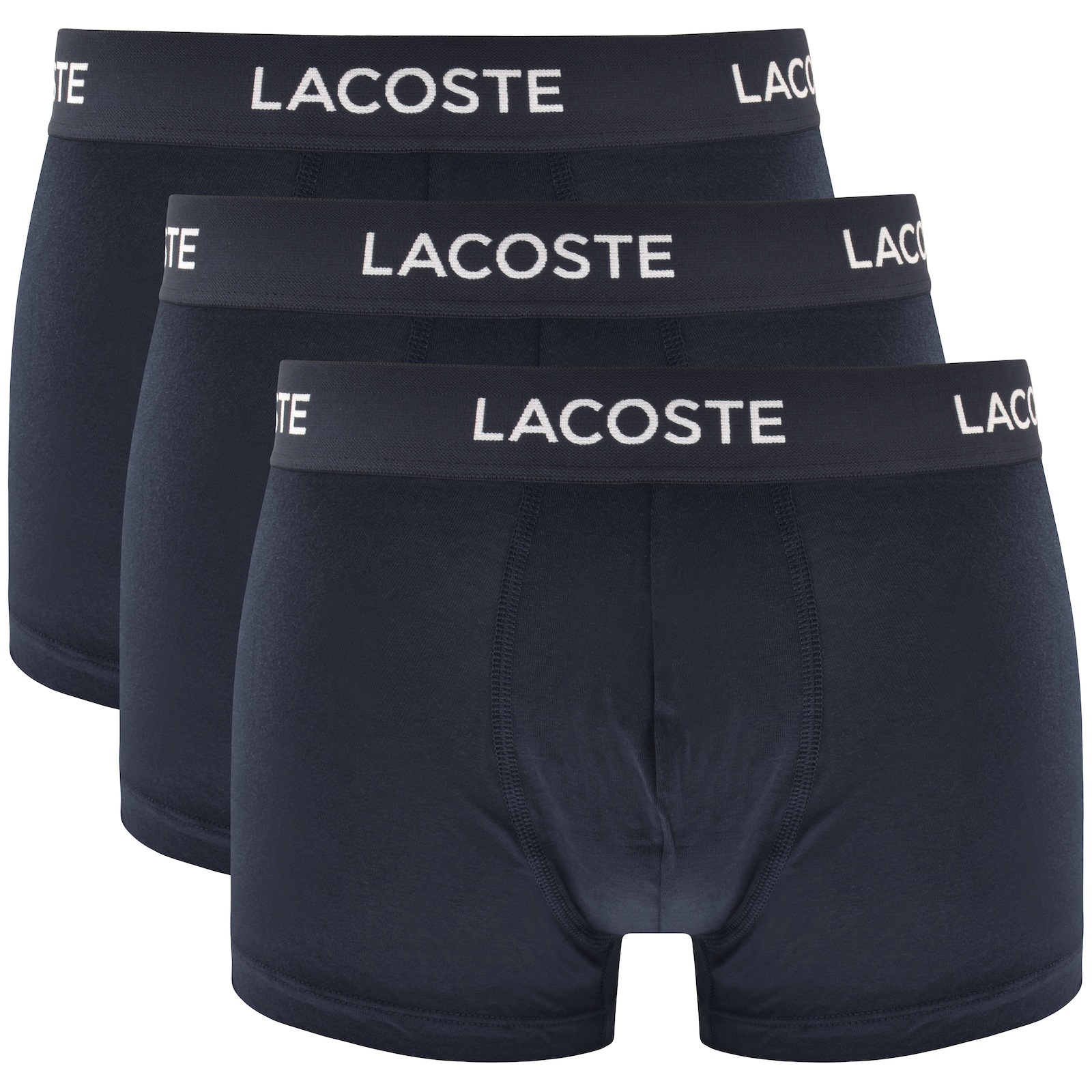 Shop Lacoste Underwear Triple Pack Boxer Trunks Navy