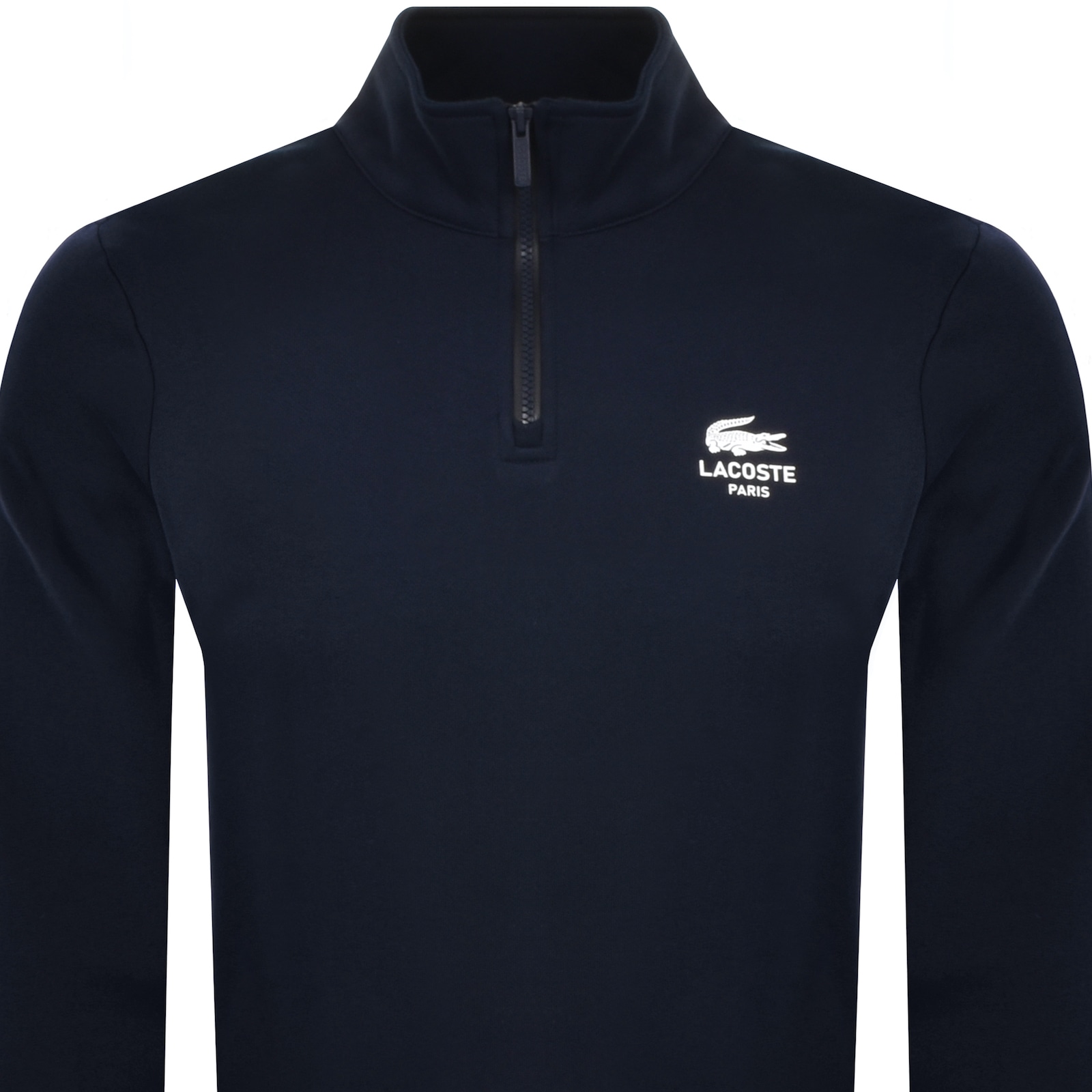 Shop Lacoste Quarter Zip Sweatshirt Navy