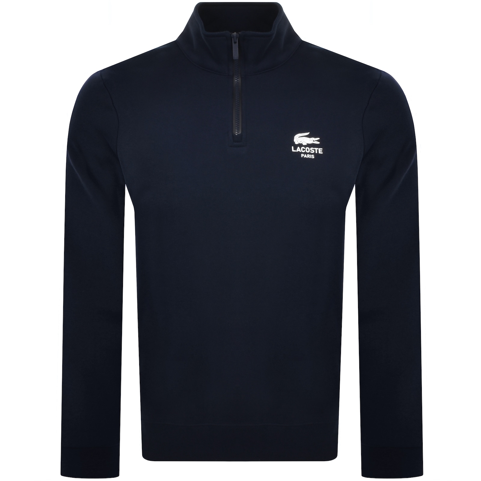 Shop Lacoste Quarter Zip Sweatshirt Navy