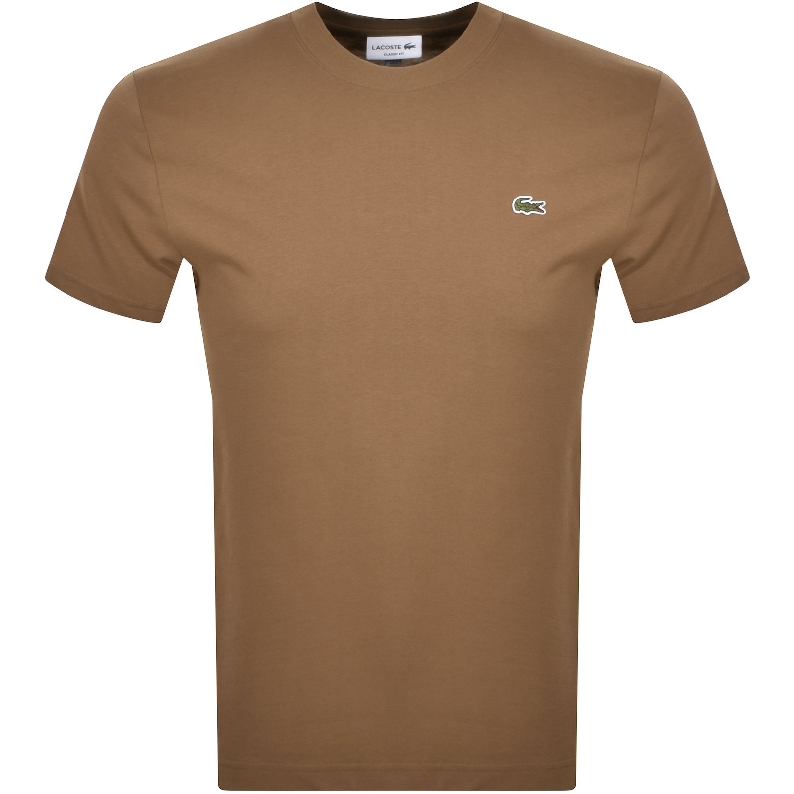 Shop Lacoste Crew Neck T Shirt Brown