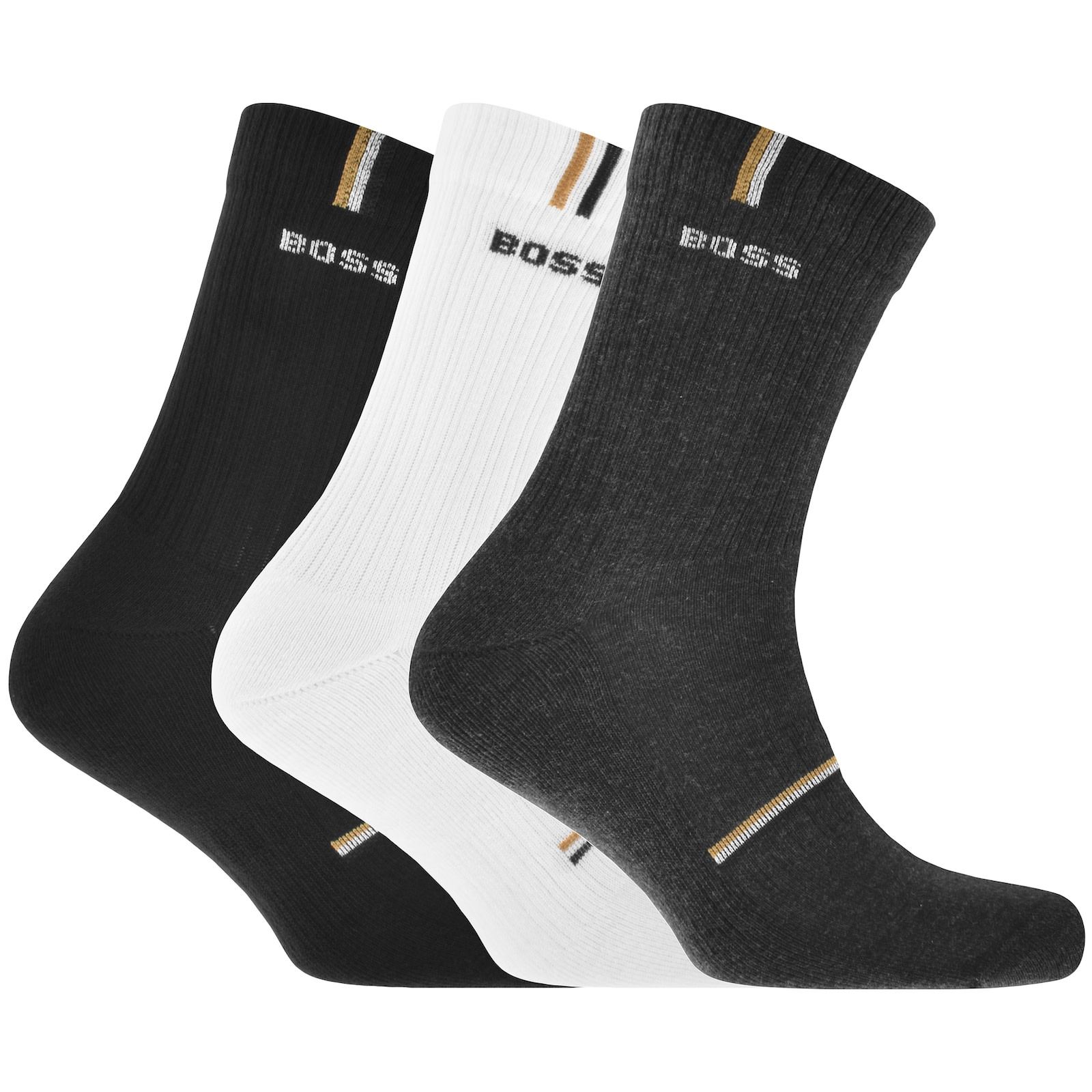 Shop Boss Business Boss 3 Pack Quarter Length Rib Socks In Black