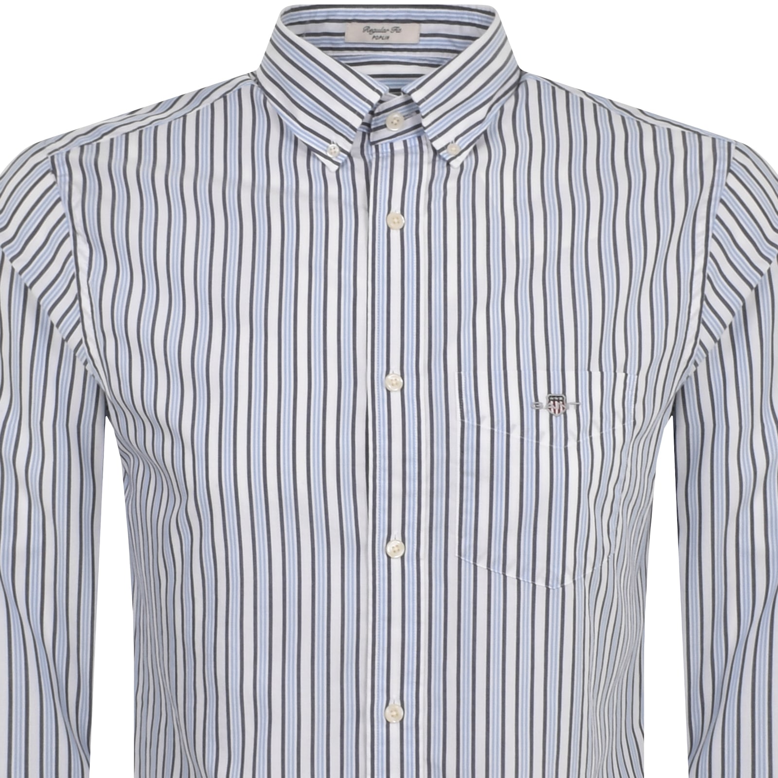 GANT GANT POPLIN STRIPE SHIRT BLUE 