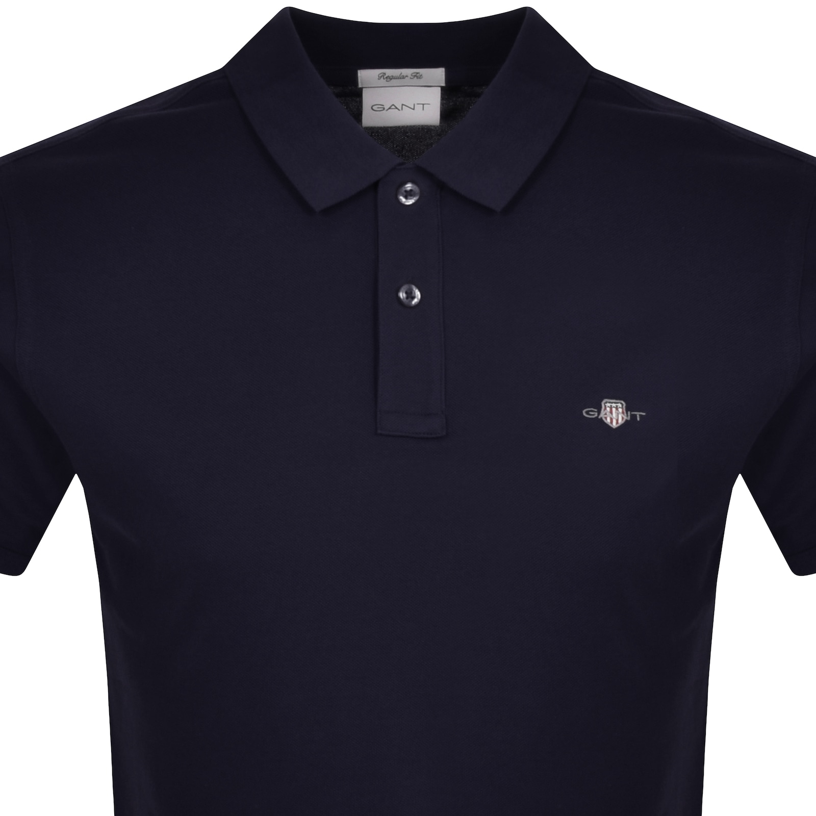 Shop Gant Shield Pique Polo T Shirt Navy