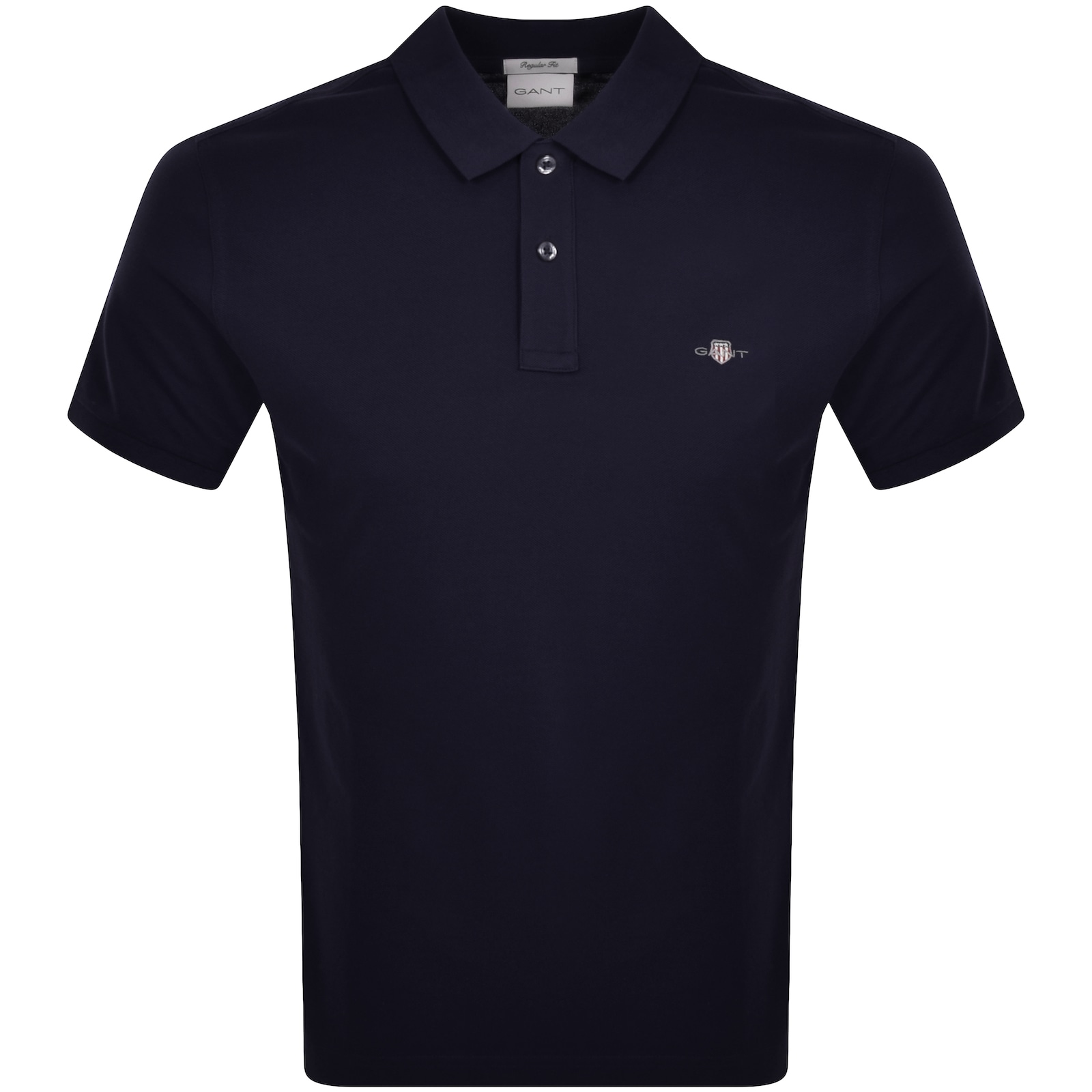 Shop Gant Shield Pique Polo T Shirt Navy