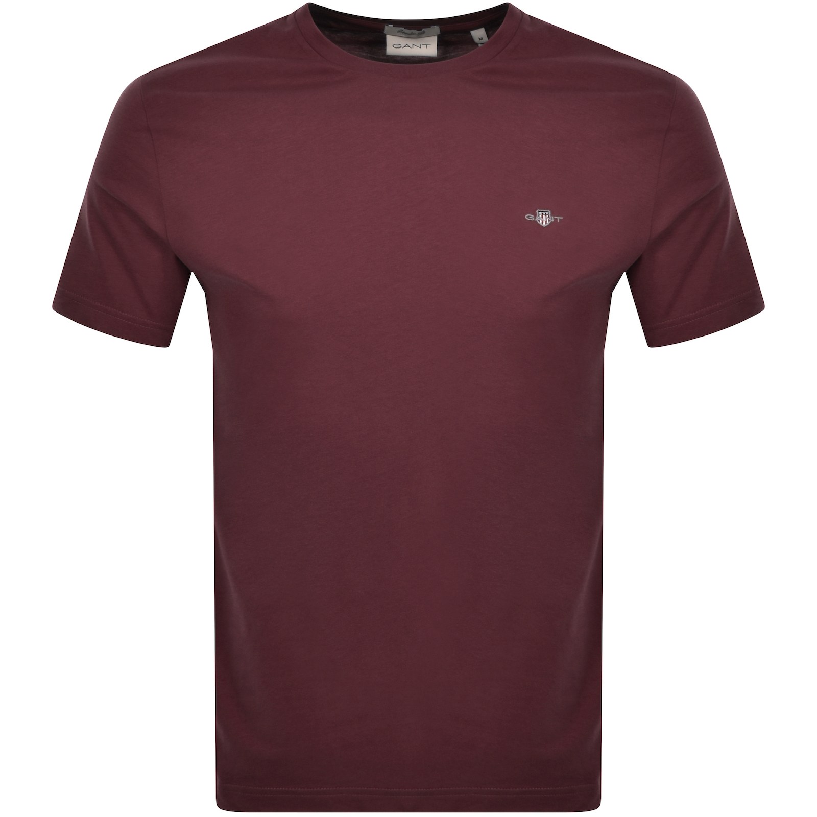 Shop Gant Regular Shield T Shirt Burgundy