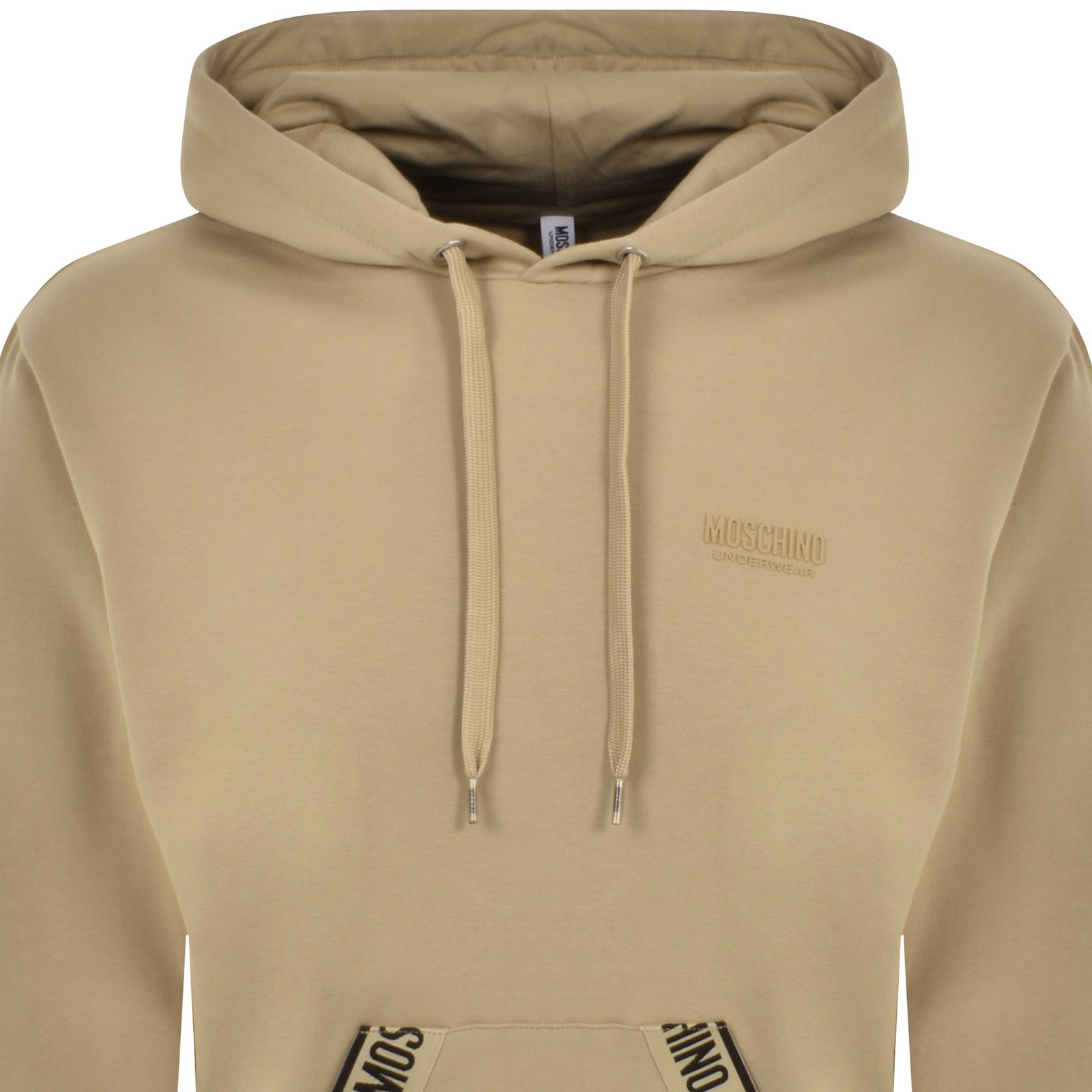 Shop Moschino Logo Tape Hoodie Brown