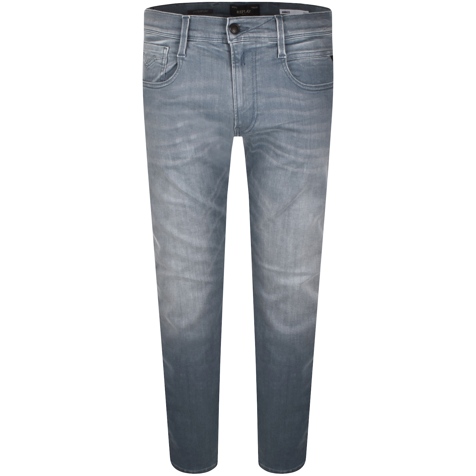 Replay Anbass Slim Fit Mid Wash Jeans In Blue