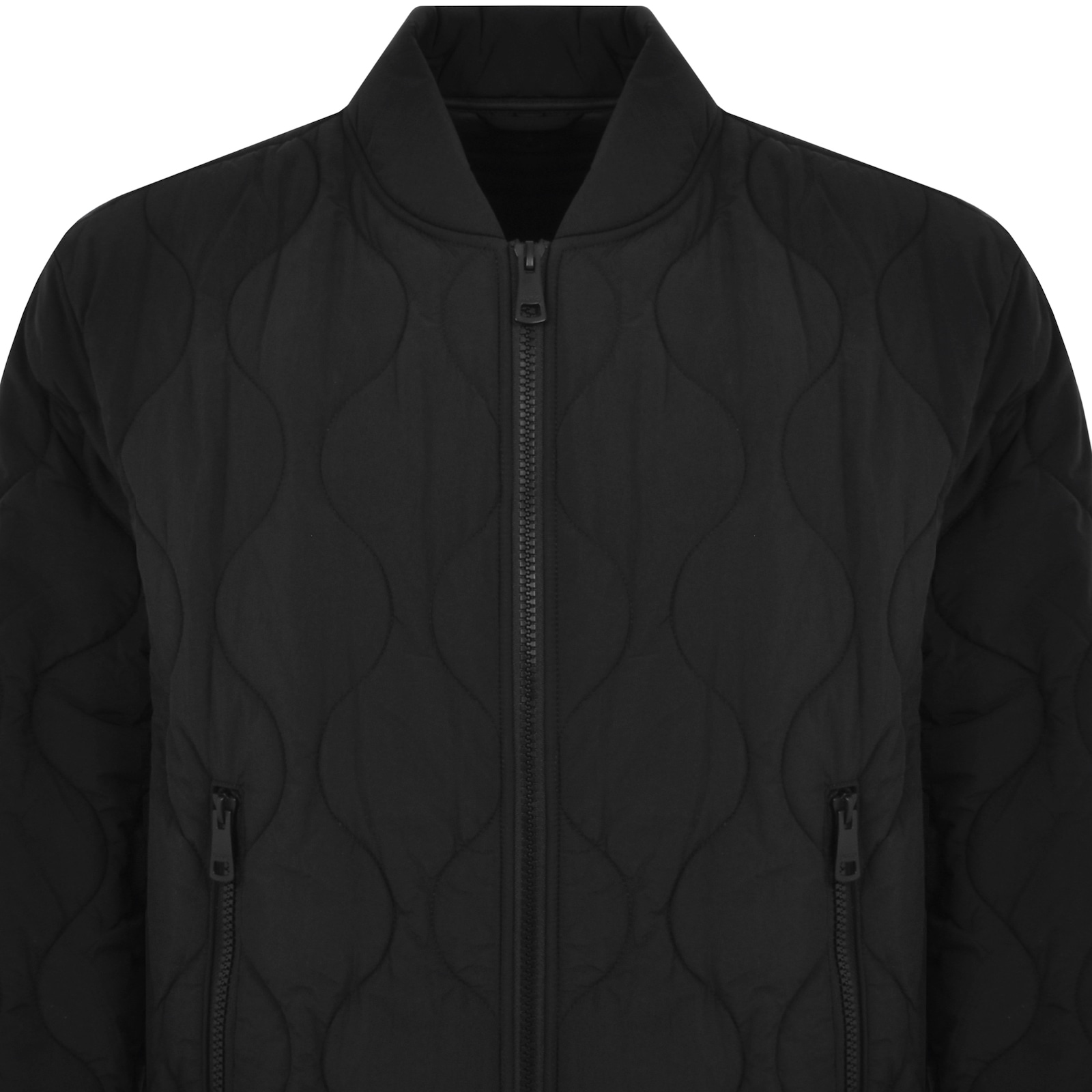 Hugo Blue Boho2421 Quilted Jacket Black In Black