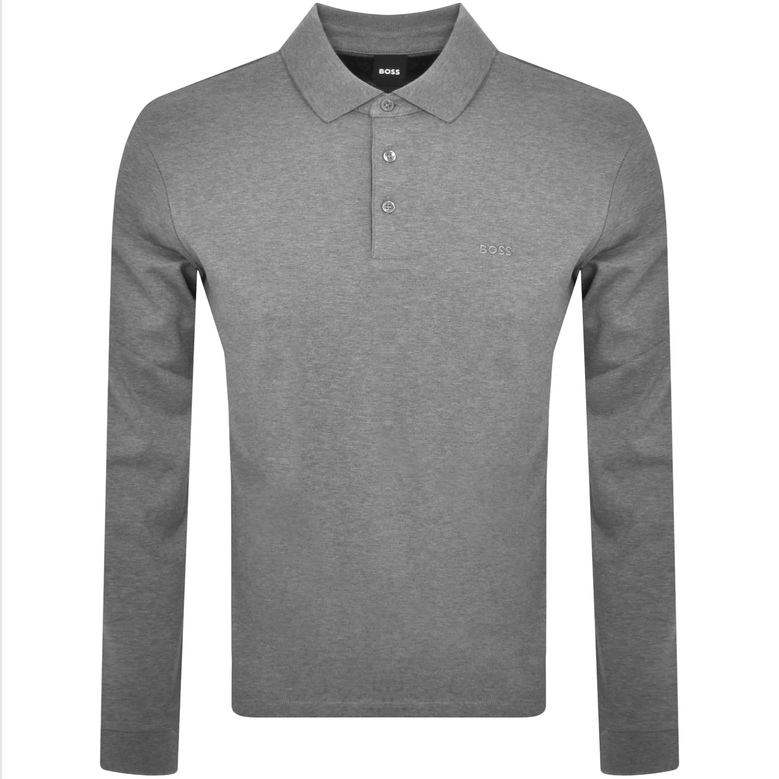Hugo Boss Boss Pado 30 Long Sleeved Polo T Shirt Grey In Grey