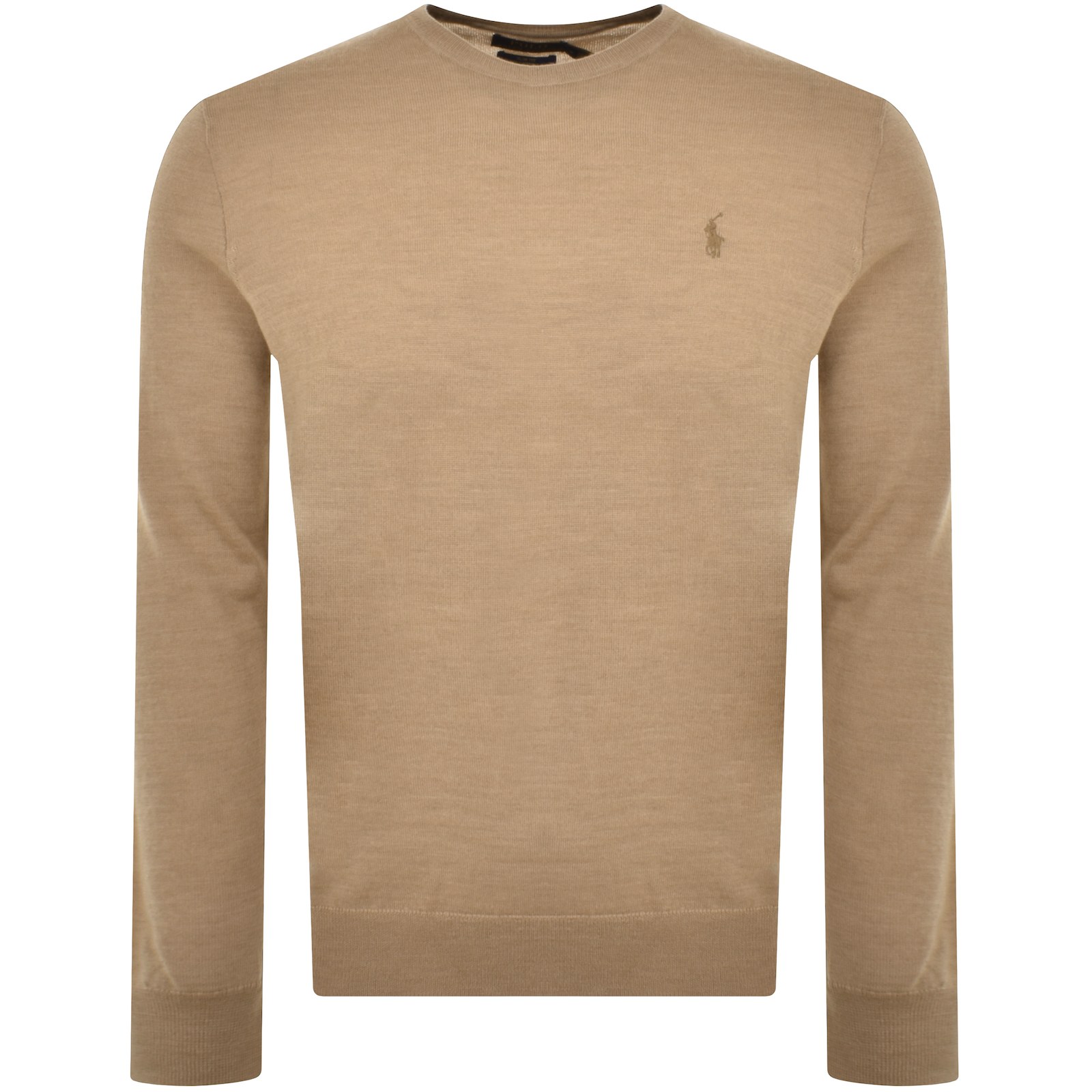 Shop Ralph Lauren Slim Fit Wool Knit Jumper Brown