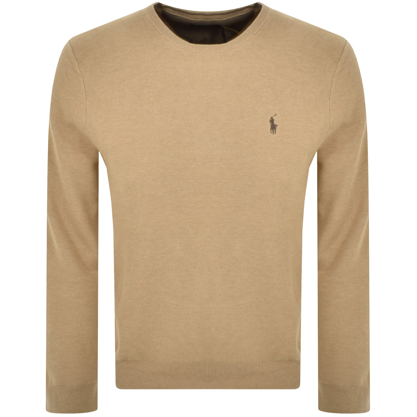 RALPH LAUREN RALPH LAUREN CREW NECK KNIT JUMPER BROWN 