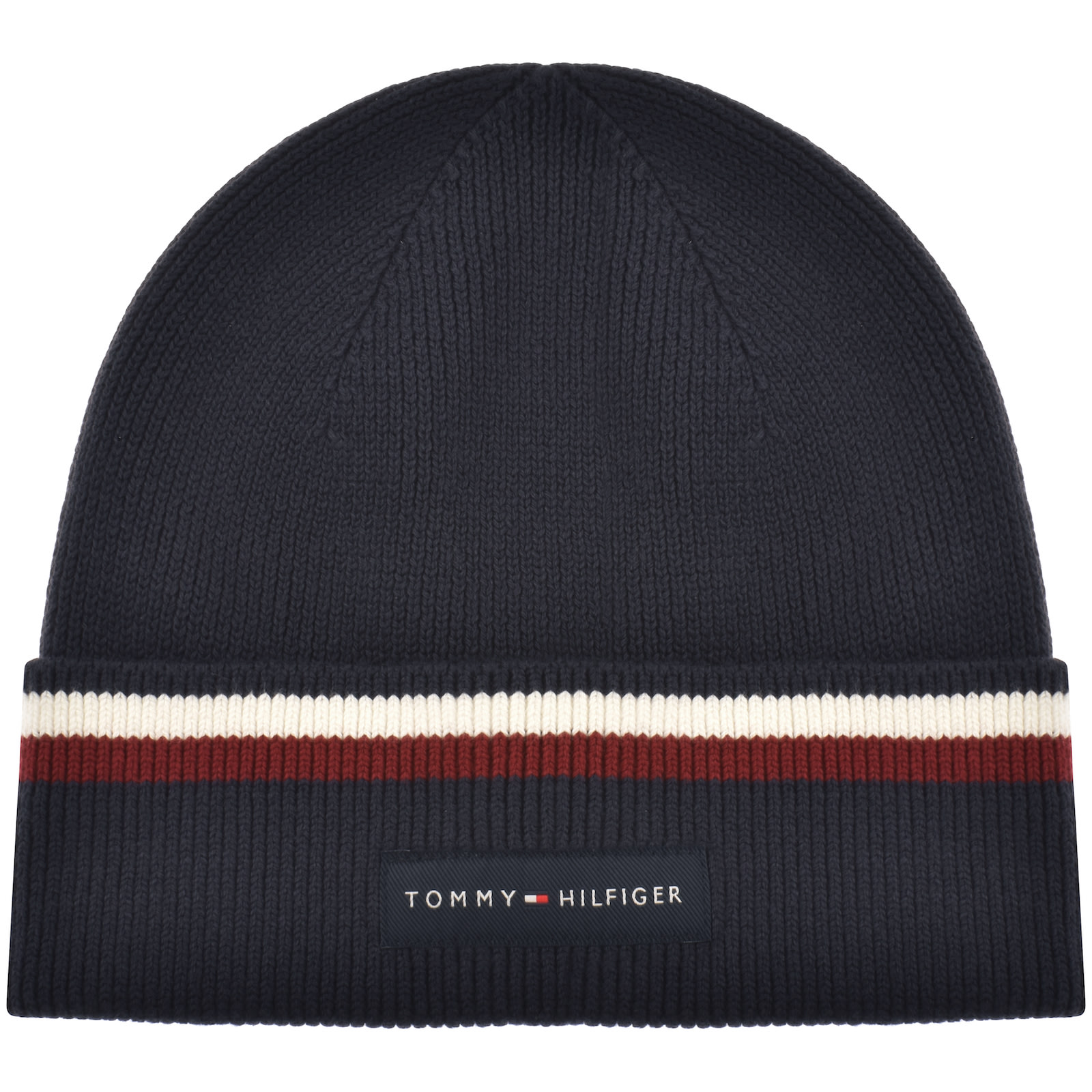 Tommy Hilfiger Love Solid Stripe Beanie Navy In Navy