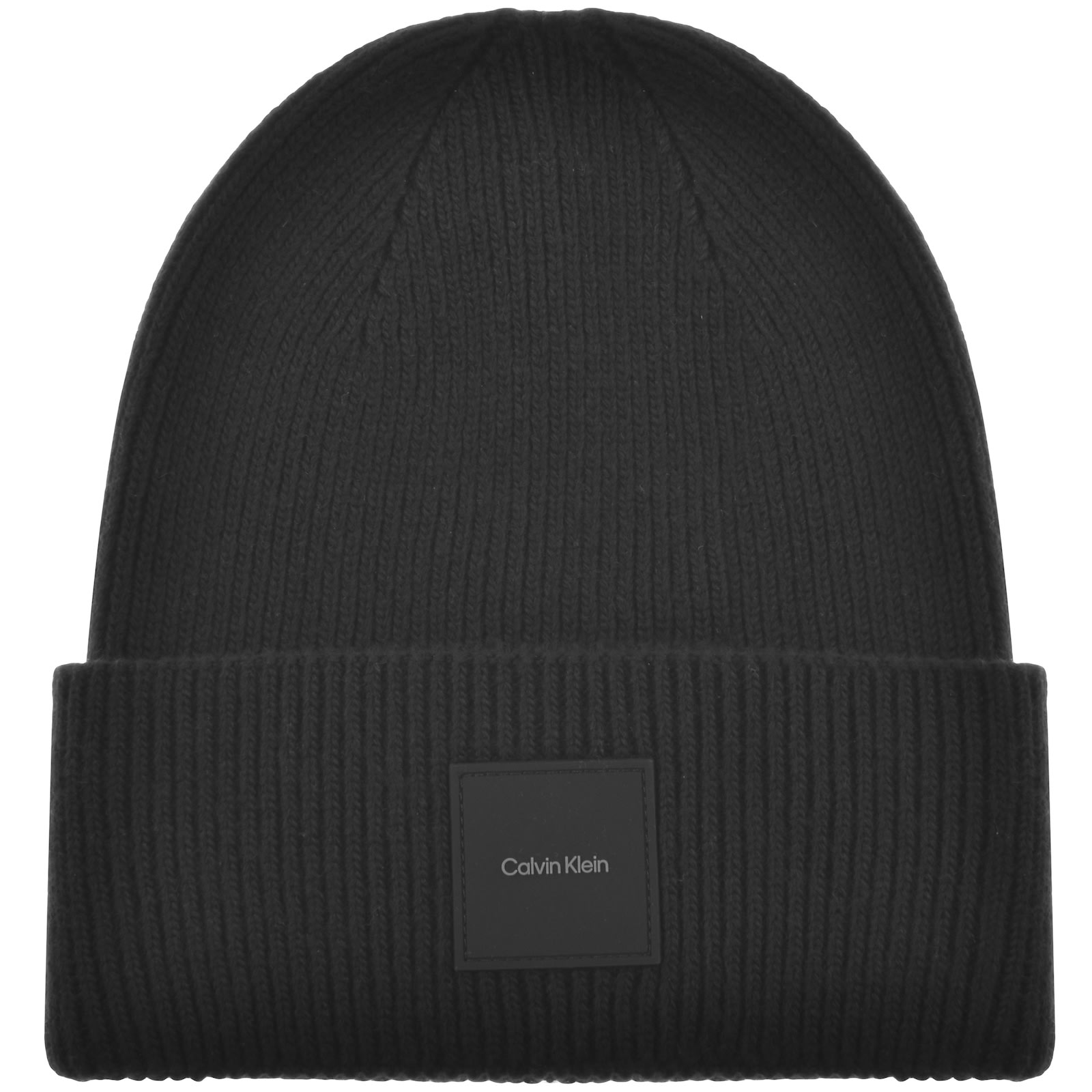 Shop Calvin Klein Fine Rib Beanie Black