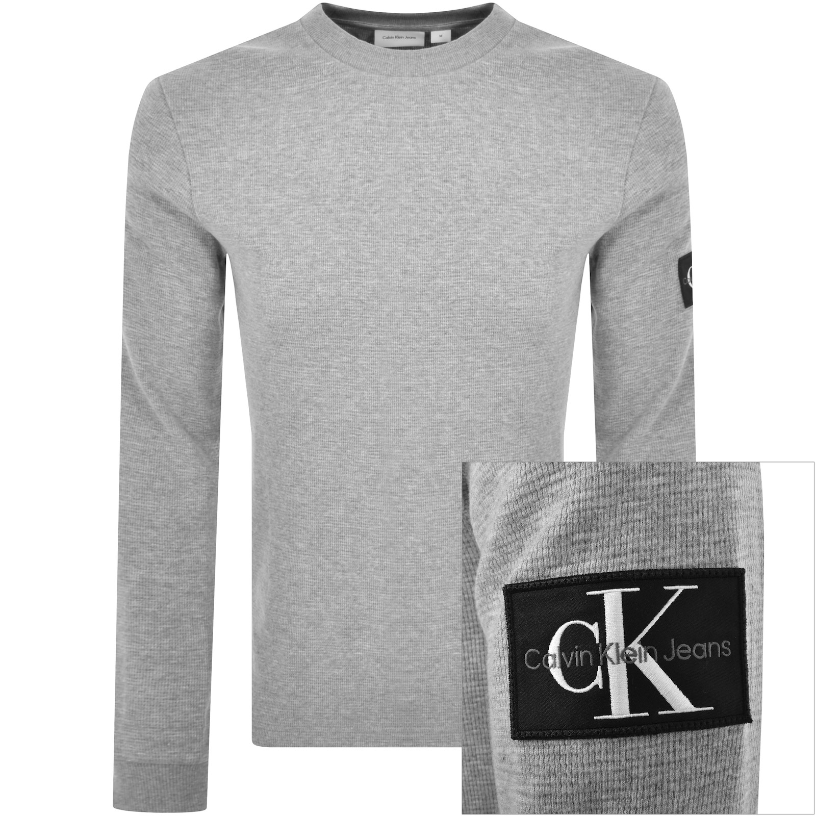 Shop Calvin Klein Jeans Waffle T Shirt Grey