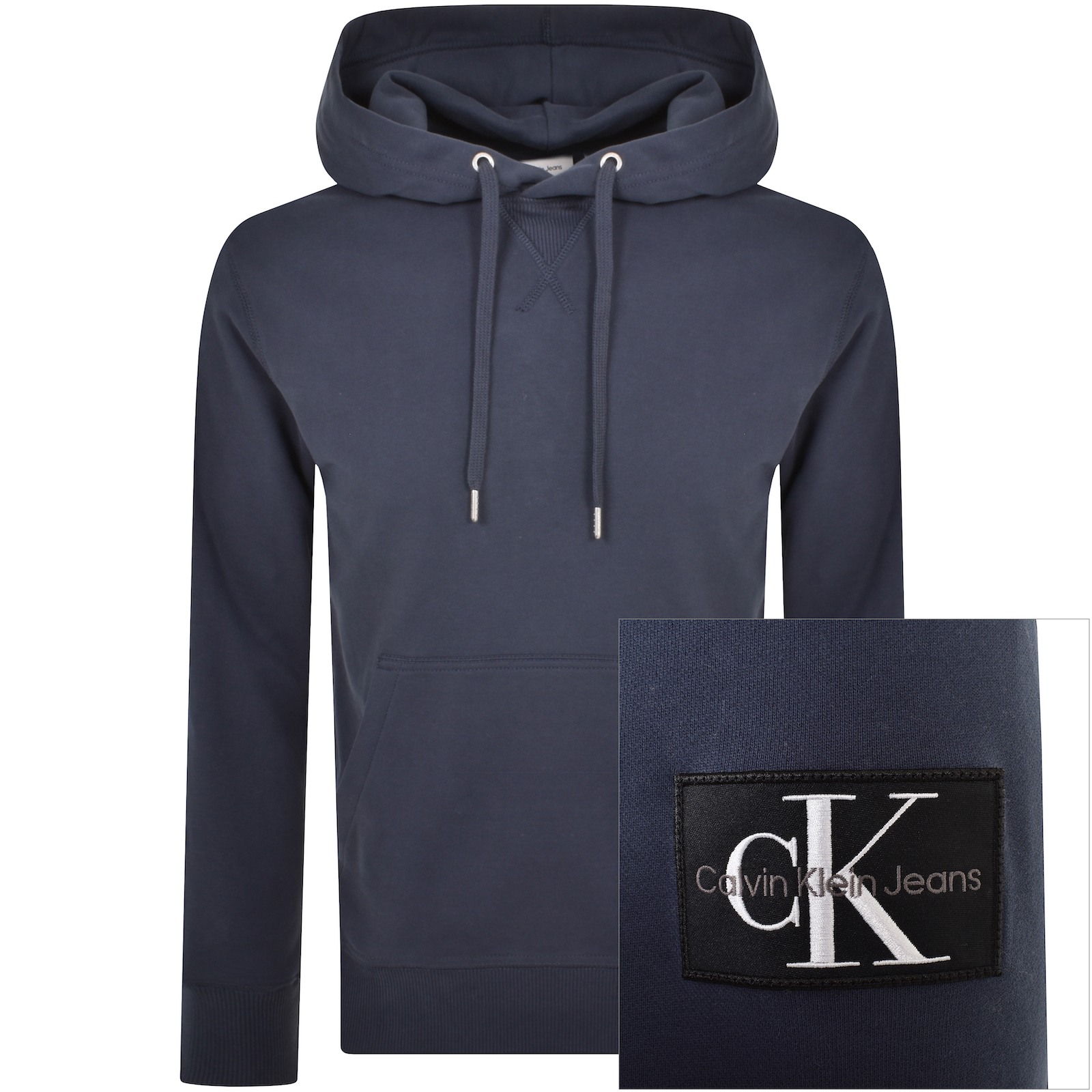 Shop Calvin Klein Jeans Logo Hoodie Blue