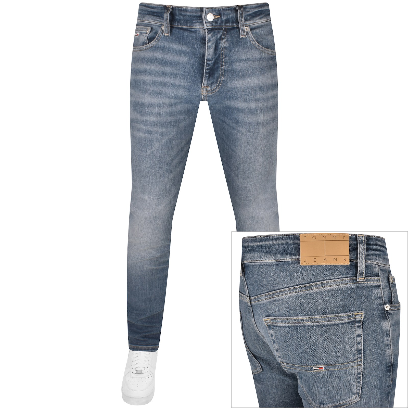 Shop Tommy Jeans Scanton Slim Jeans Light Wash Blue